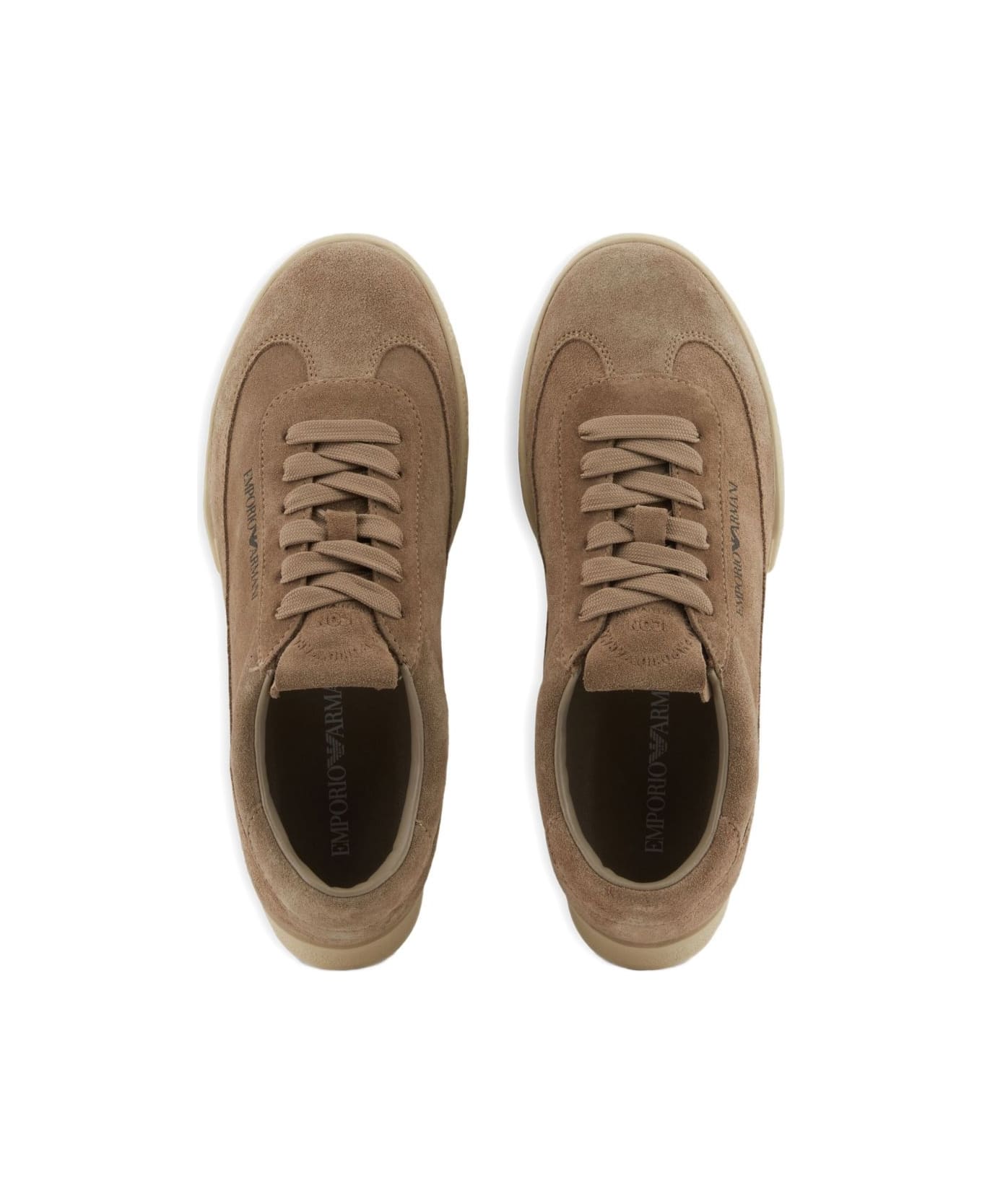 Emporio Armani Suede Leather Sneakers - Brown