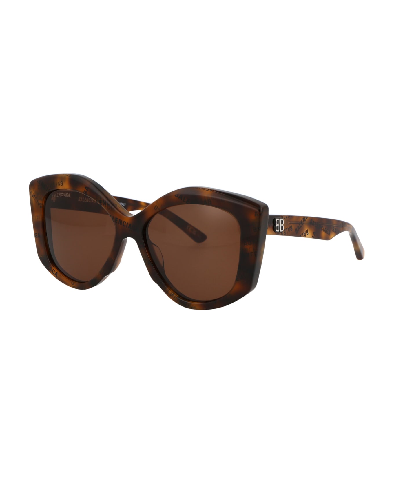 Balenciaga Eyewear Bb0126s Sunglasses - 005 Clyde Round Tortoiseshell-acetate Sunglasses Mens Beige