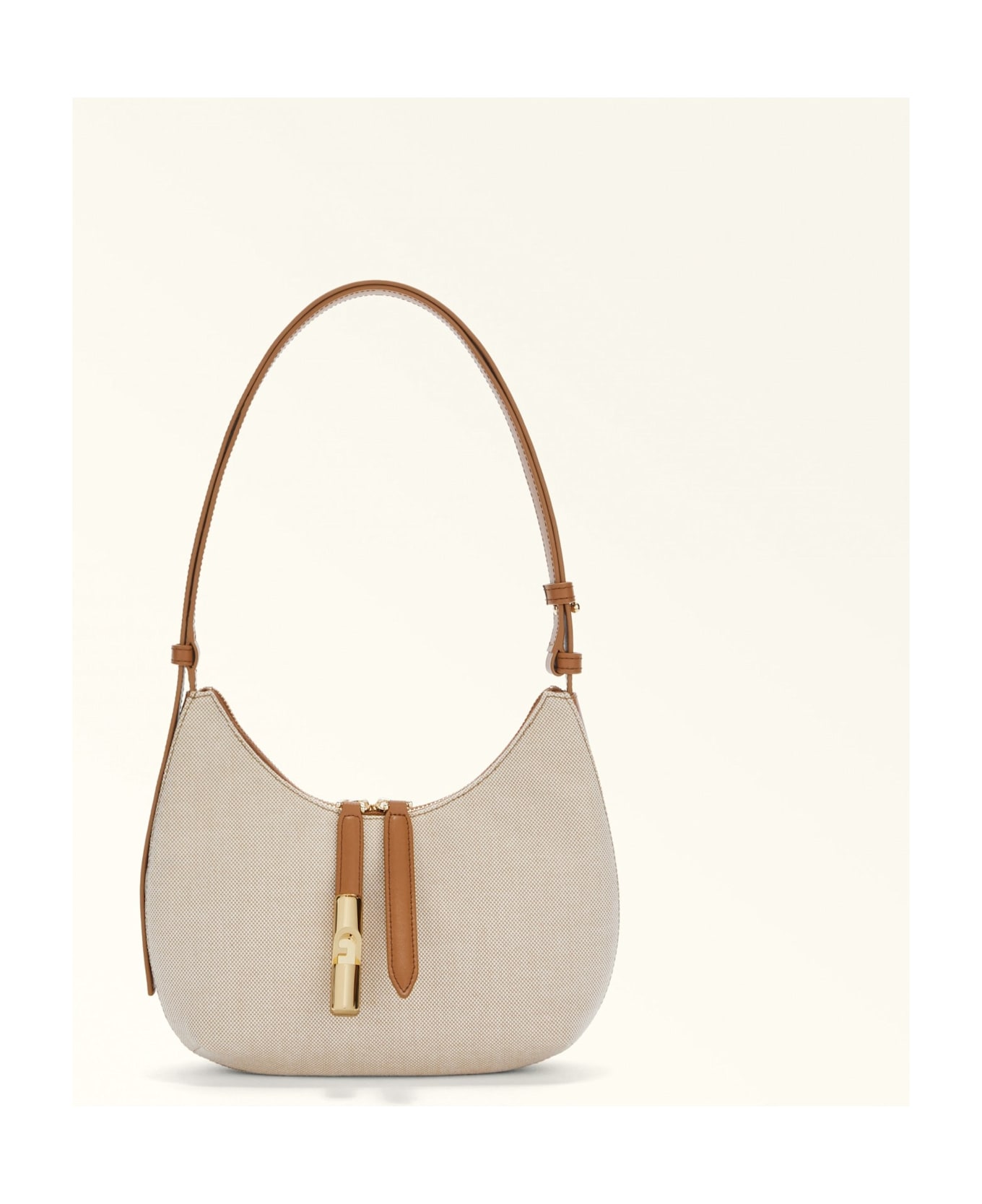 Furla Canvas And Leather Drop S Crossbody Bag