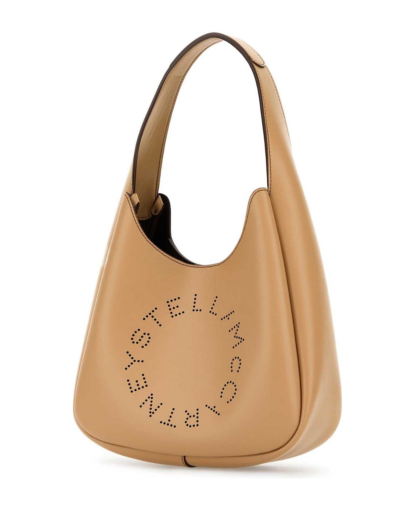 Stella McCartney Logo Perforated Small Hobo Bag - FAWN