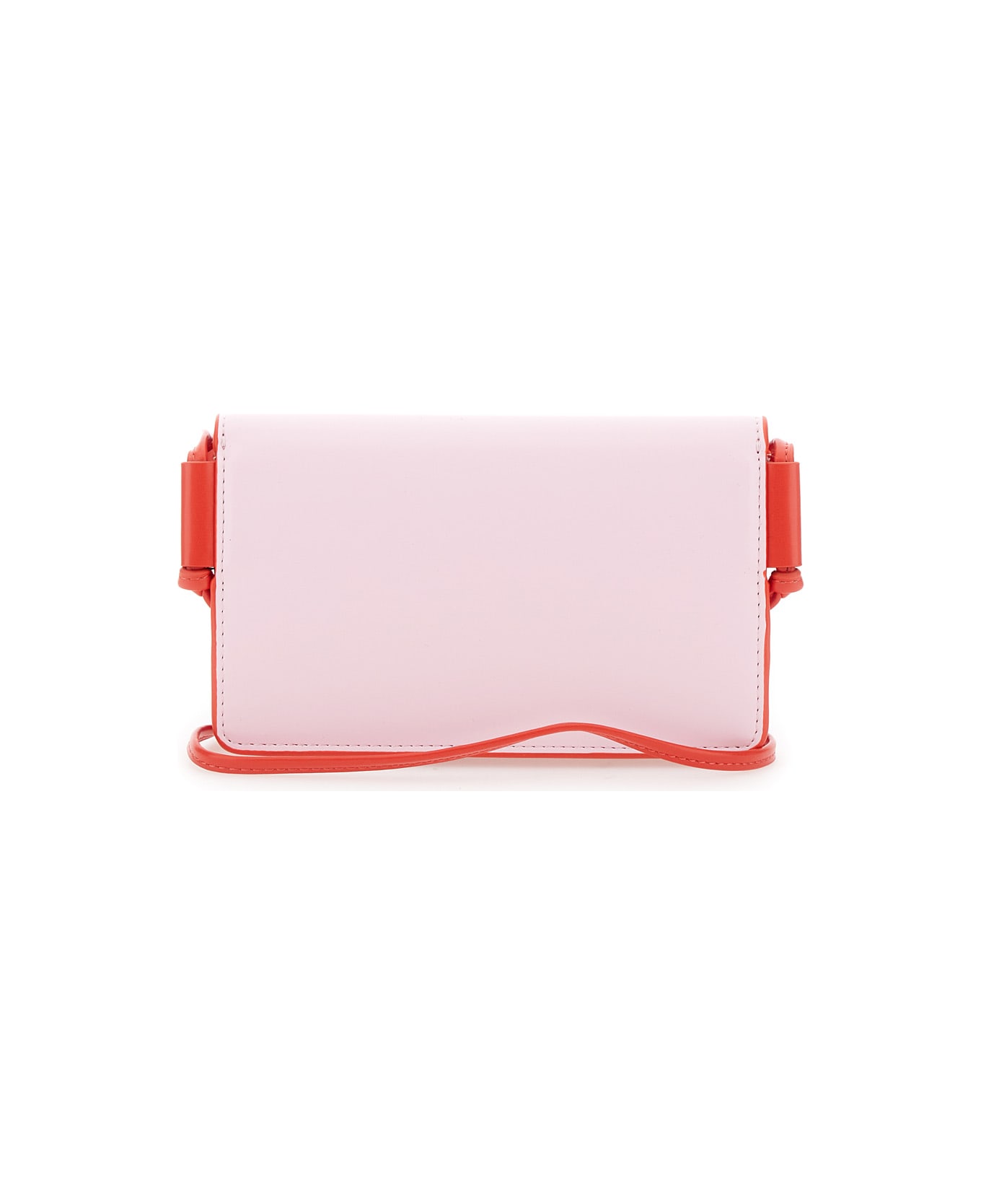 Marni Pink And Black Clutch With Logo Lettering And Shoulder Strap In Tech Fabric Girl - Pink