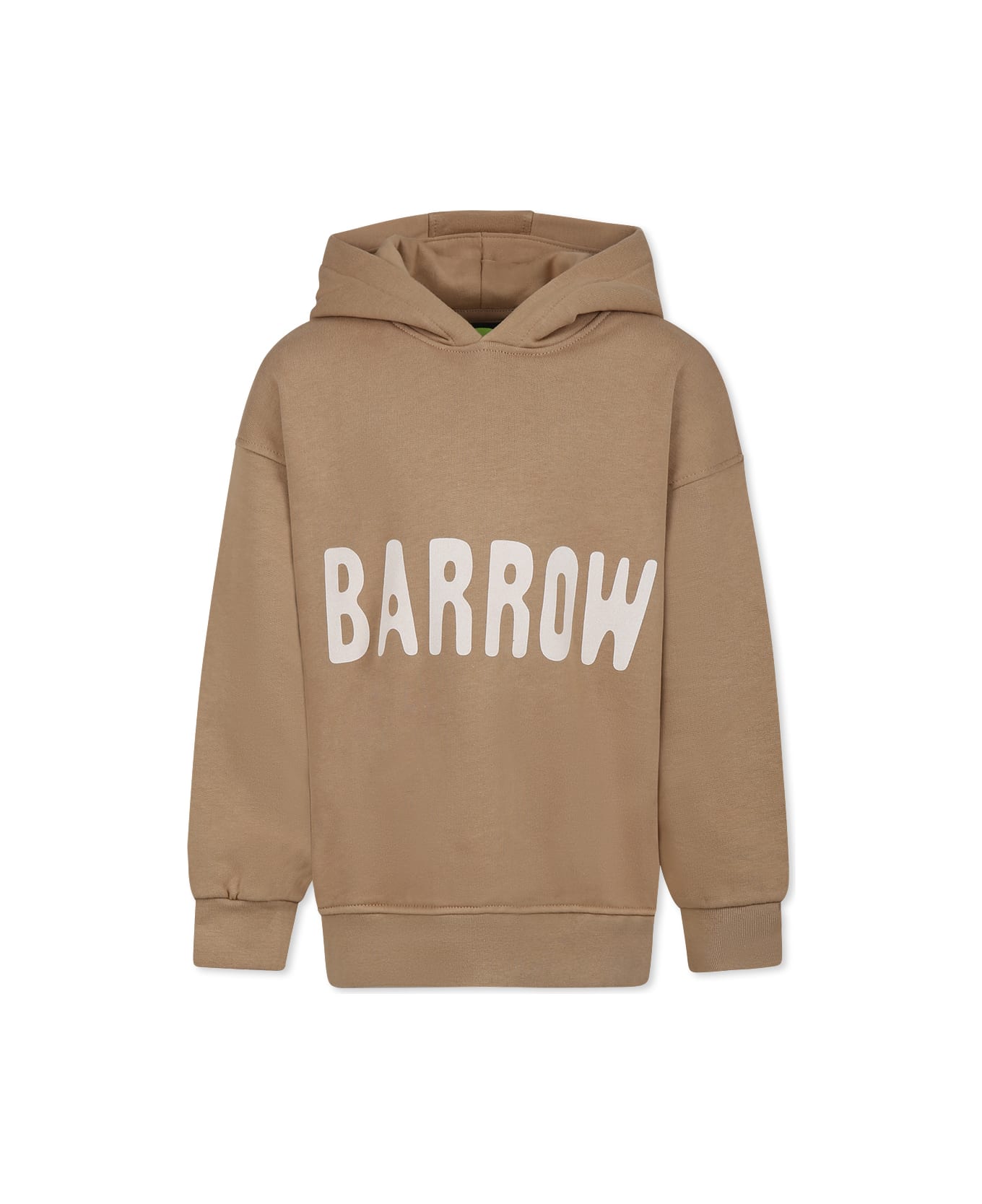 Barrow Beige Sweatshirt For Kids With Smiley - Tannin