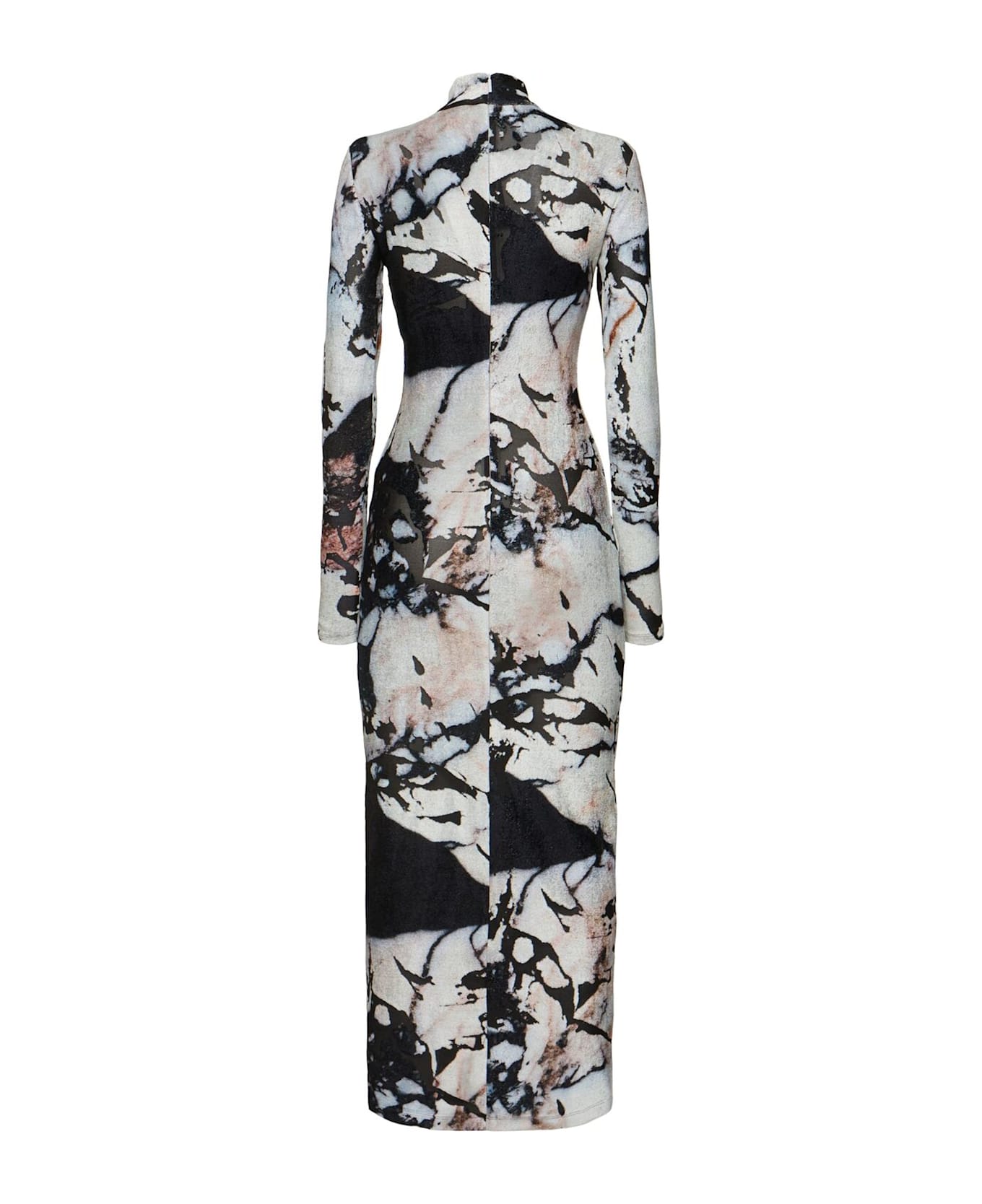 Roberto Cavalli Marble-print Maxi Dress - Black