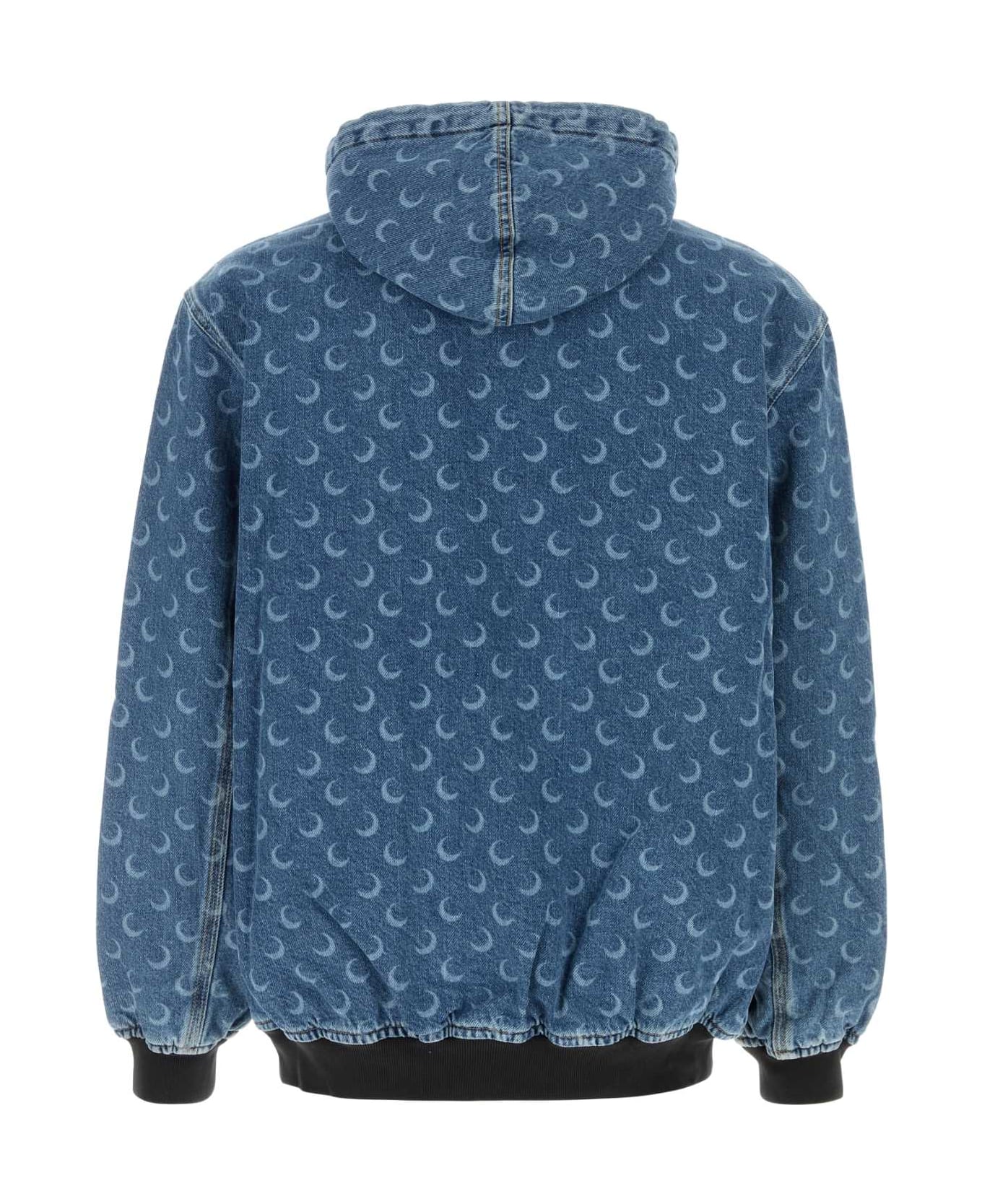 Marine Serre Denim Bomber Jacket - LIGHTBLUE