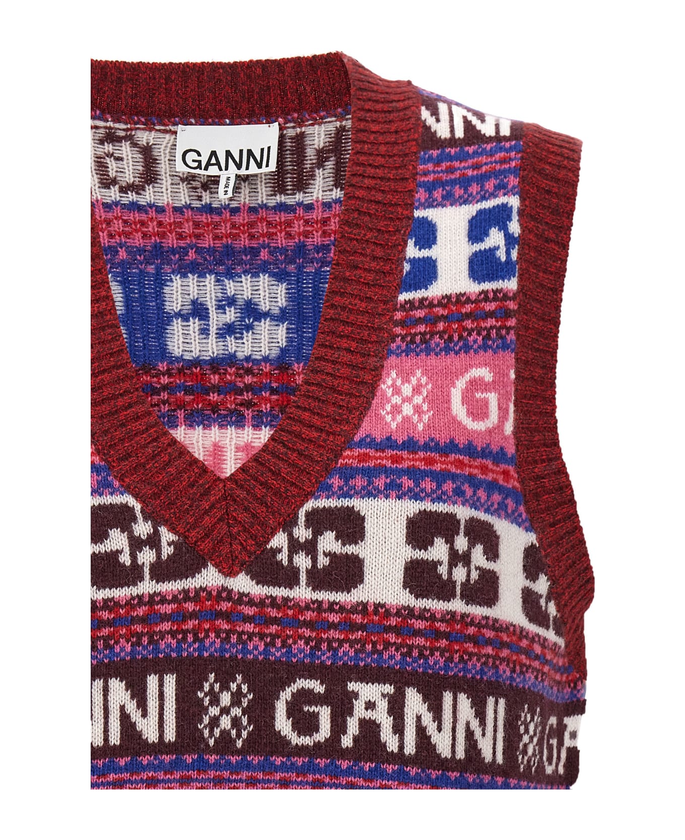 Ganni Logo Vest - Multicolor