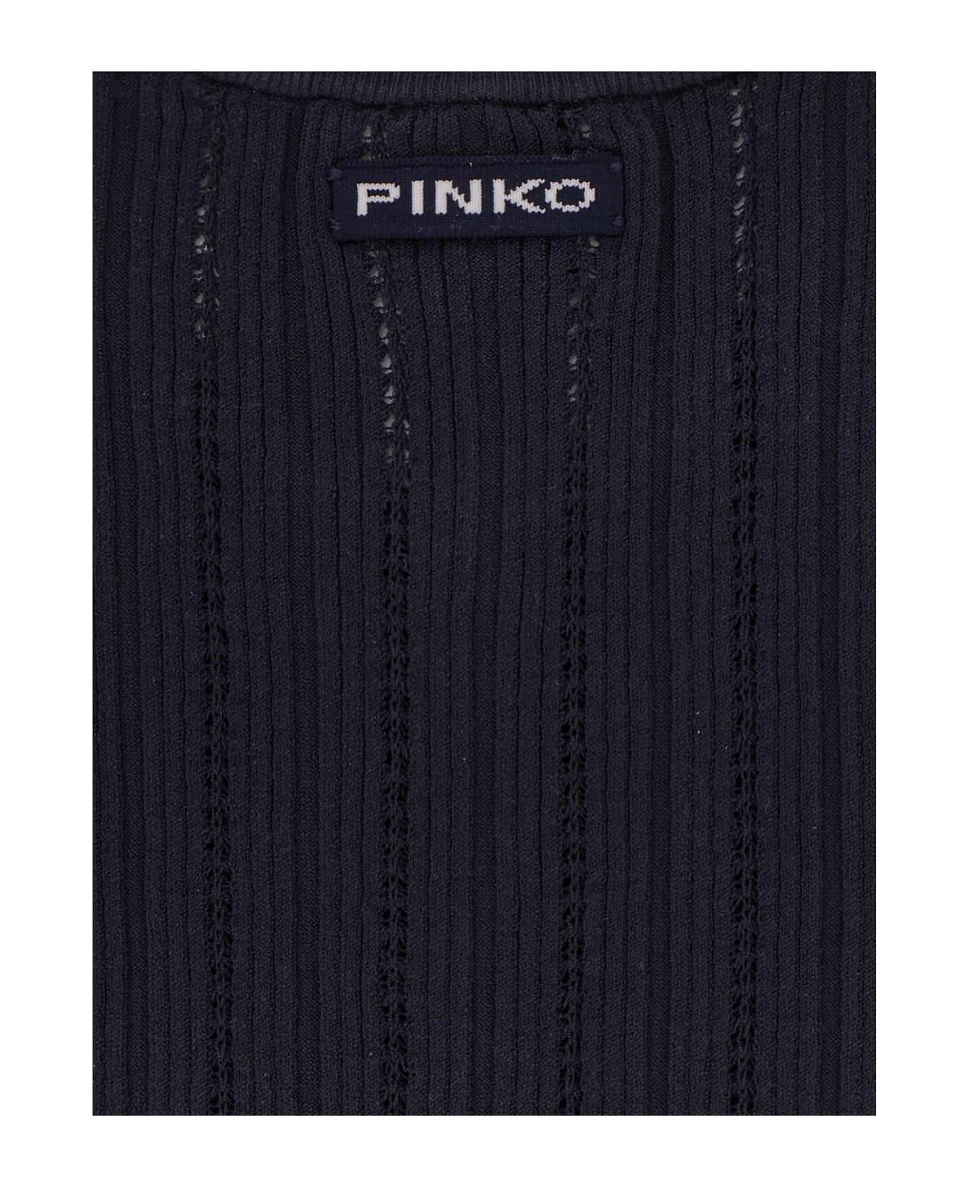 Pinko Tofane Ribbed Viscose Blend Sweater - Blue
