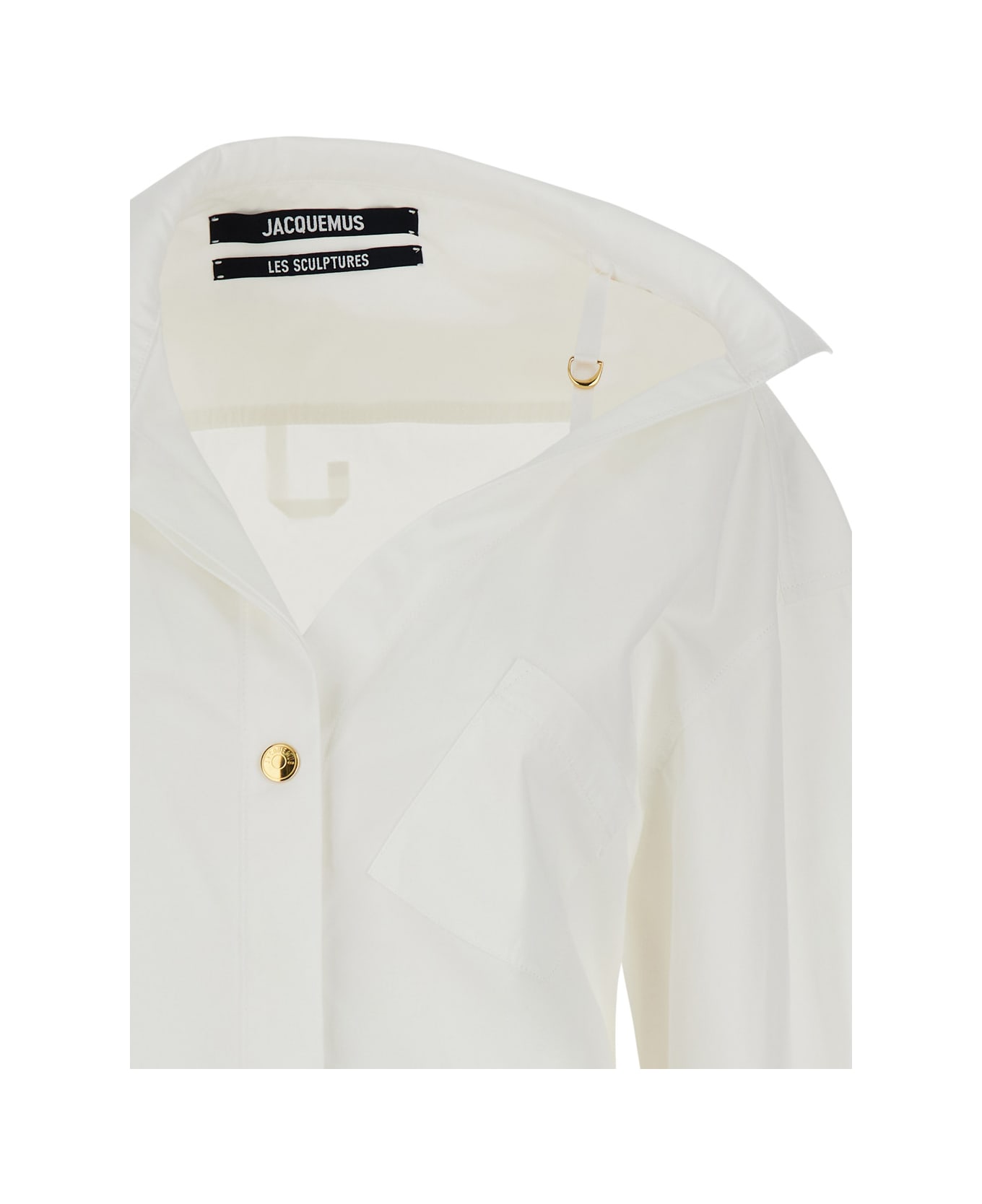 Jacquemus White 'la Mini Robe Chemise' Shirt Dress In Cotton Woman - White