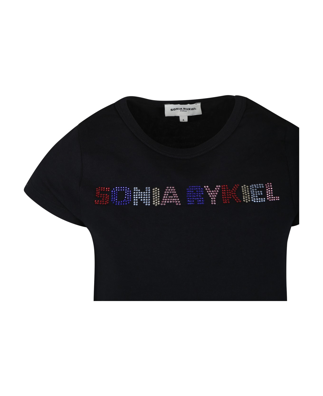 Rykiel Enfant Black T-shirt For Girl With Logo - Black