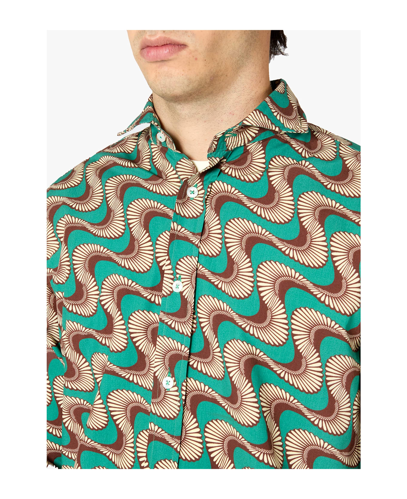 doppiaa Aalassio French Collar Printed Shirt