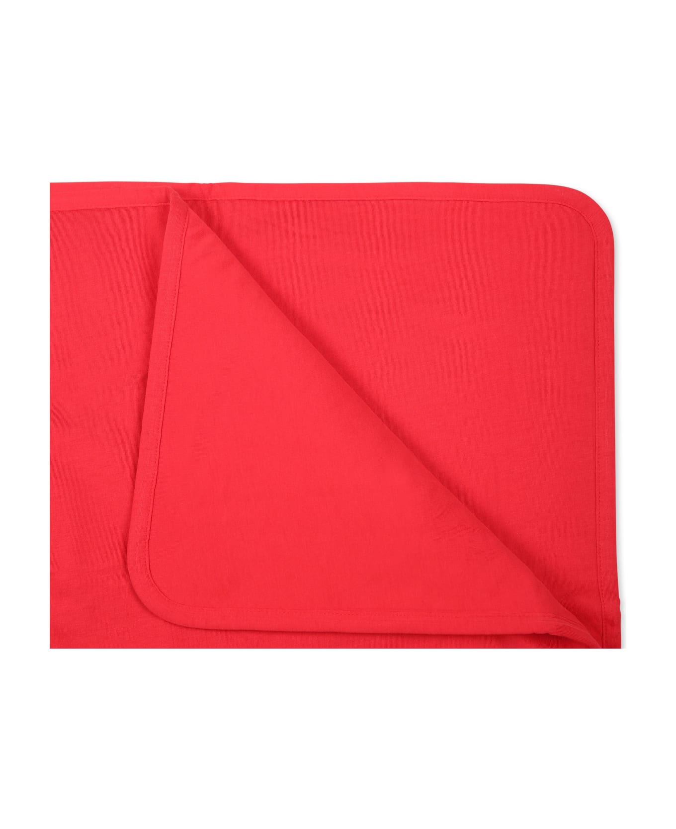 Balmain Red Blanket For Babykids With Logo - Red