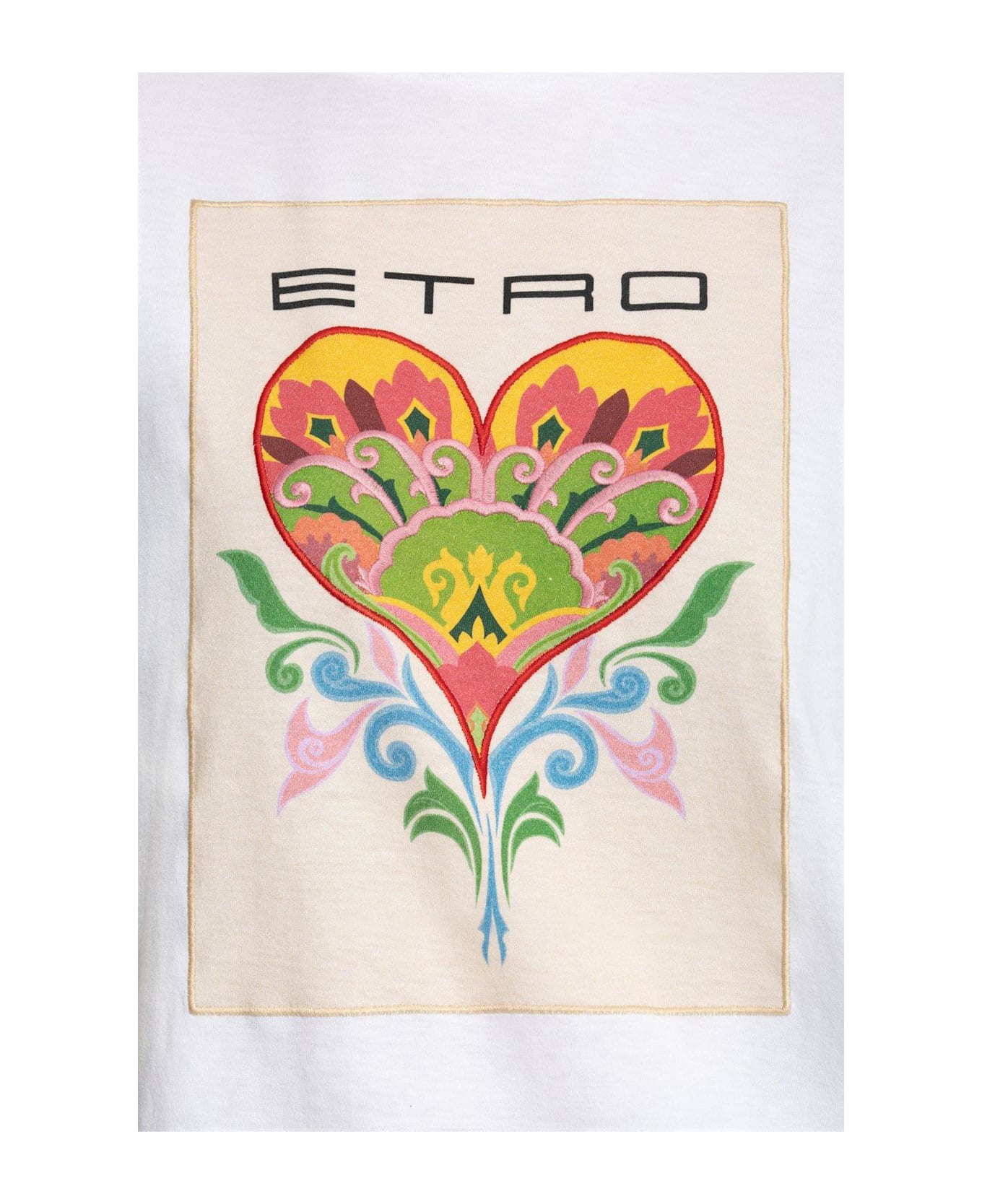 Etro Motif Embroidered Crewneck T-shirt - White
