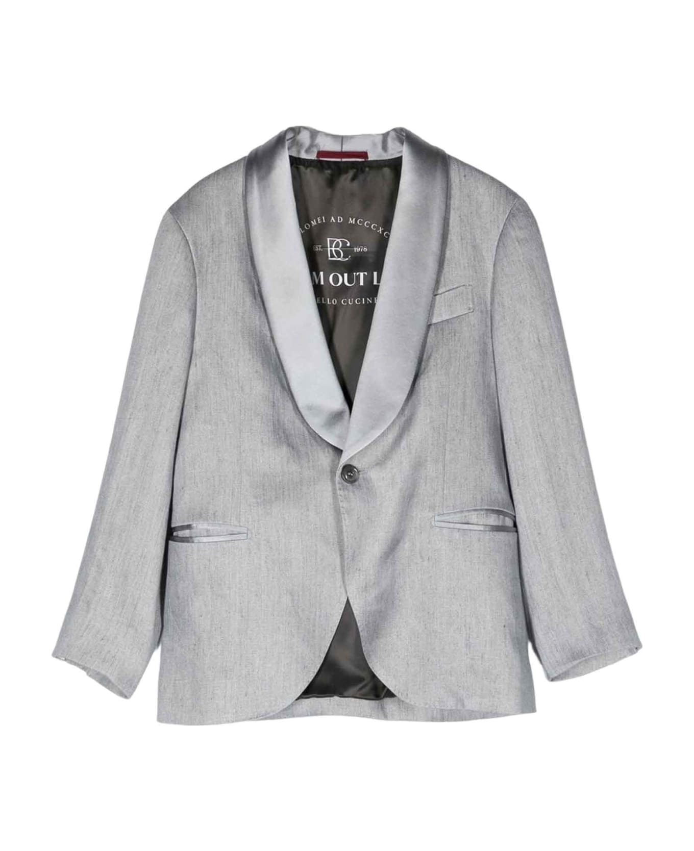 Brunello Cucinelli Gray Blazer Boy - Grigio コート＆ジャケット
