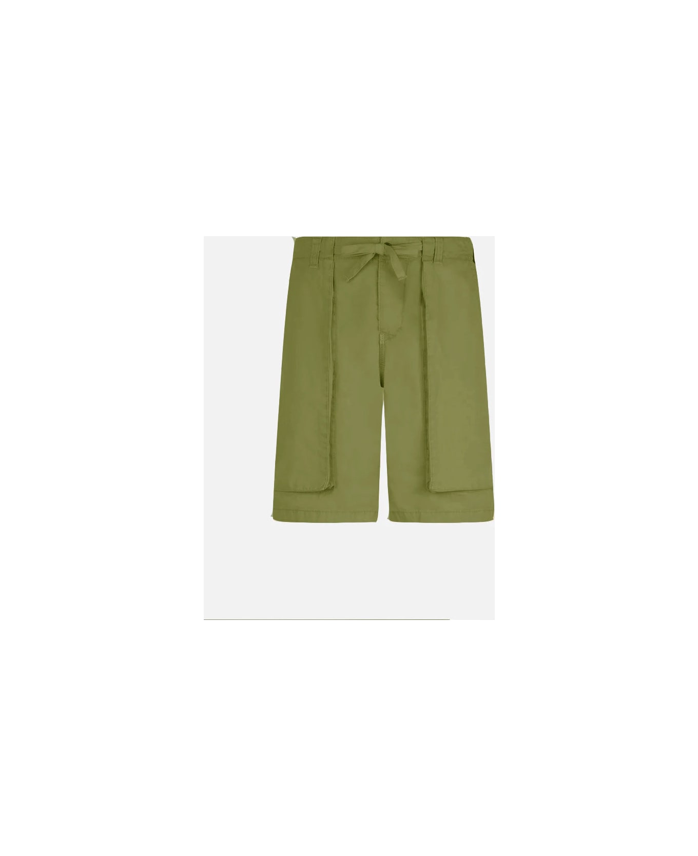 MC2 Saint Barth Man Military Green Bermuda With Side Pockets - GREEN