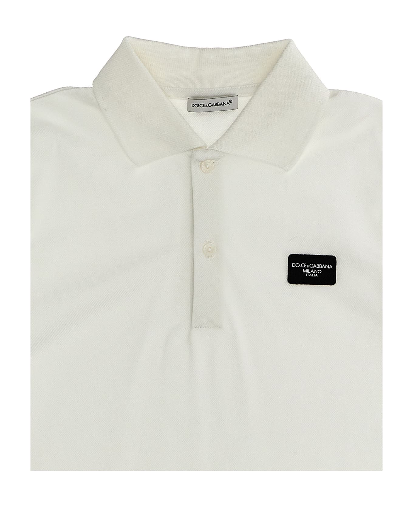 Dolce & Gabbana Logo Polo Shirt - White