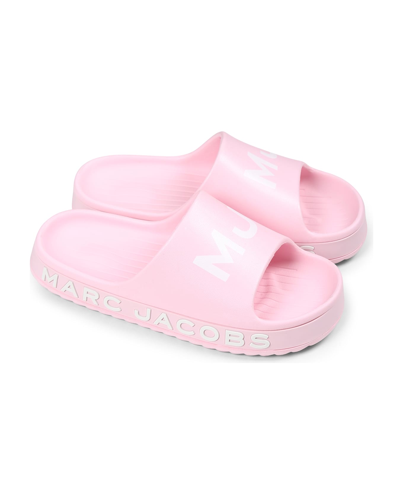 Little Marc Jacobs Pink Slippers For Girl With Logo - Pink