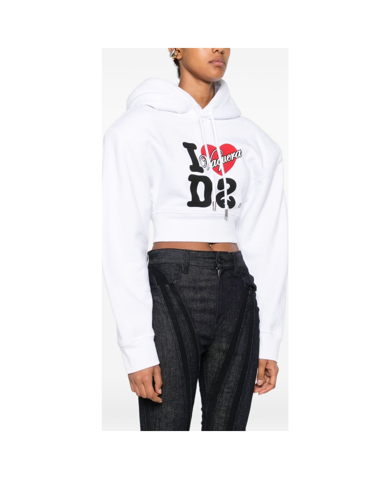 Dsquared2 Logo Cotton Hoodie - White