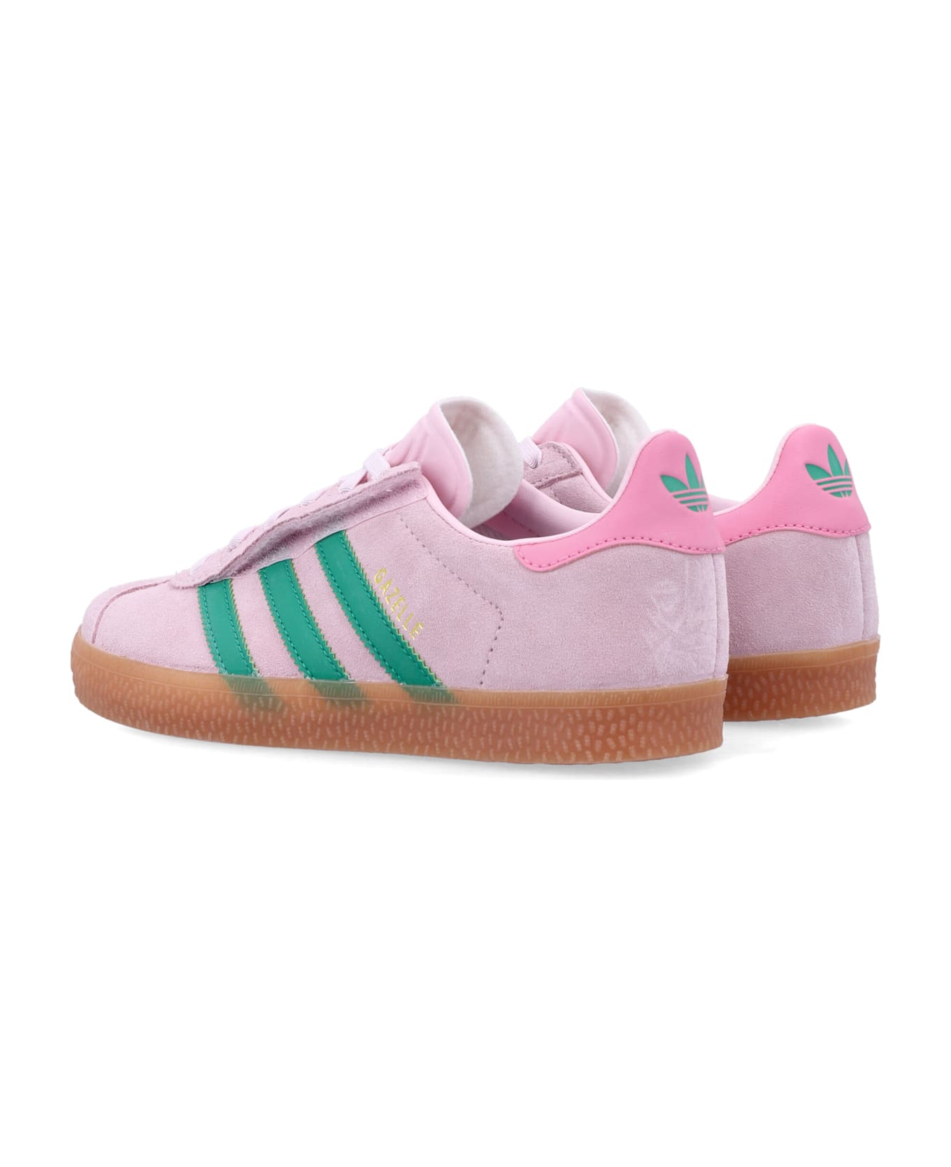 Adidas Originals Kid - Adidas Gazelle With Elastic Lace - PINK/GREEN