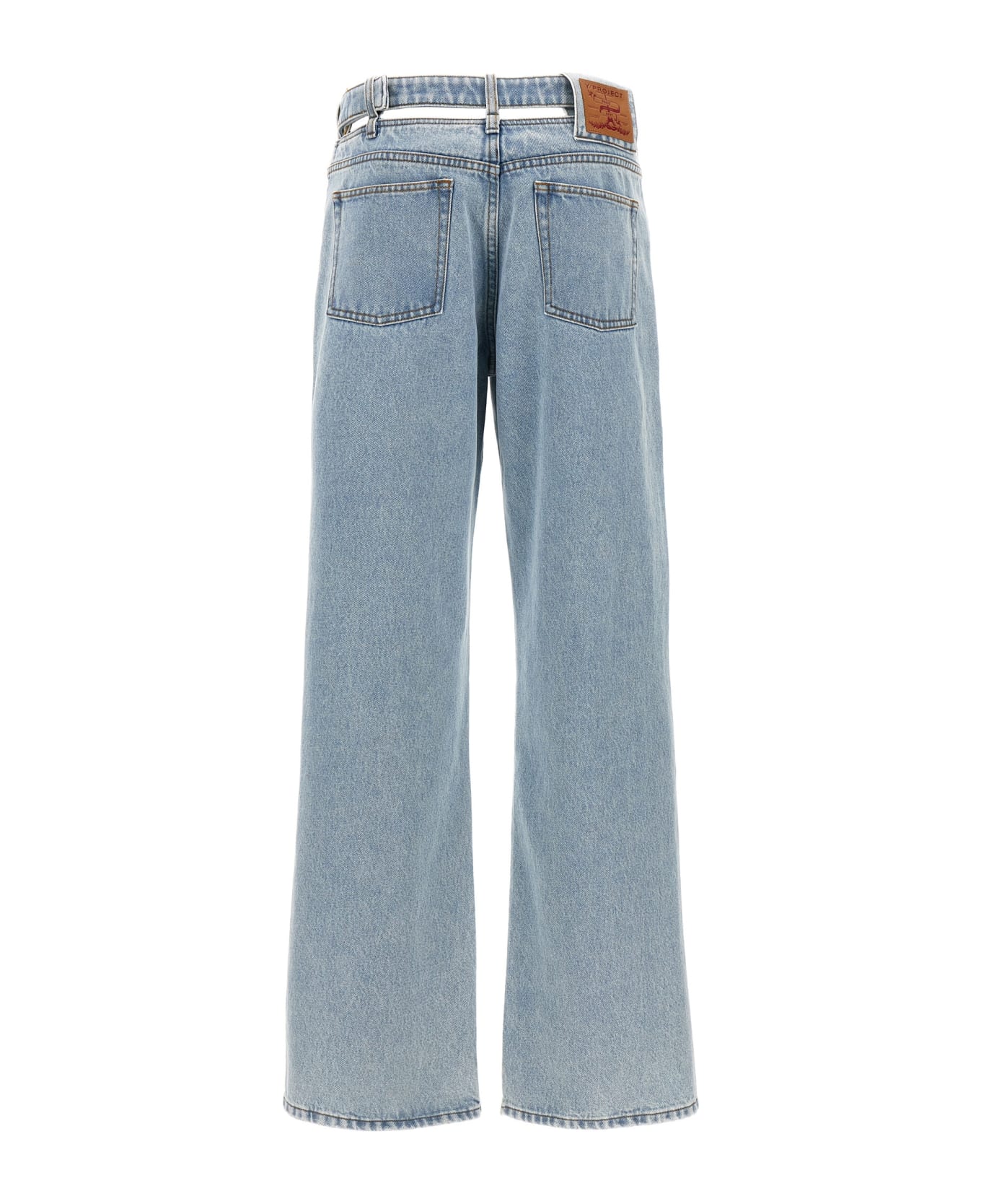 Y/Project 'evergreen Y Belt' Jeans - Light Blue デニム