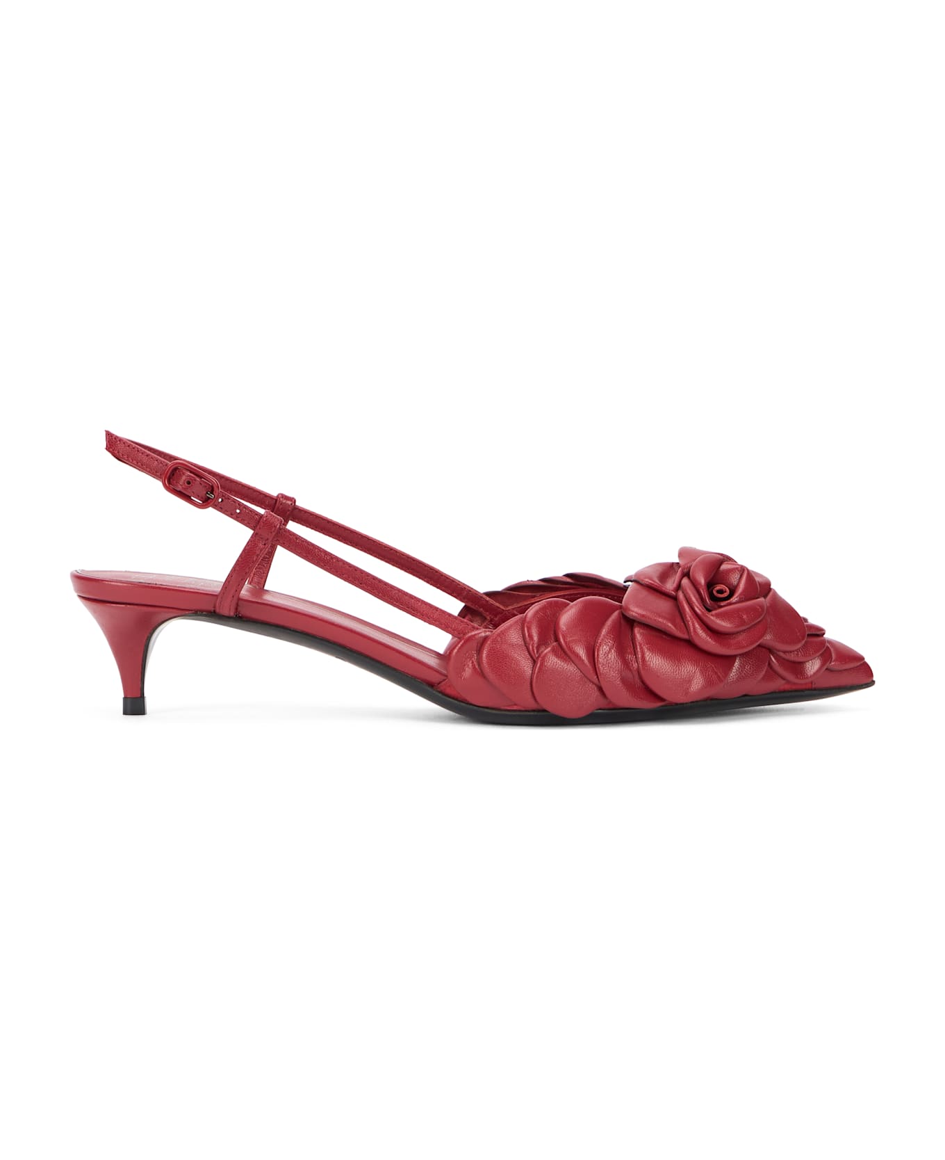 Valentino Garavani Elegant Pointed Slingback With Heel - Burgundy