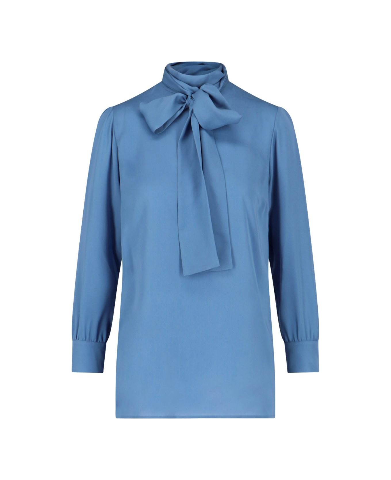 Gucci Pussy Bow Detail Blouse - Blue