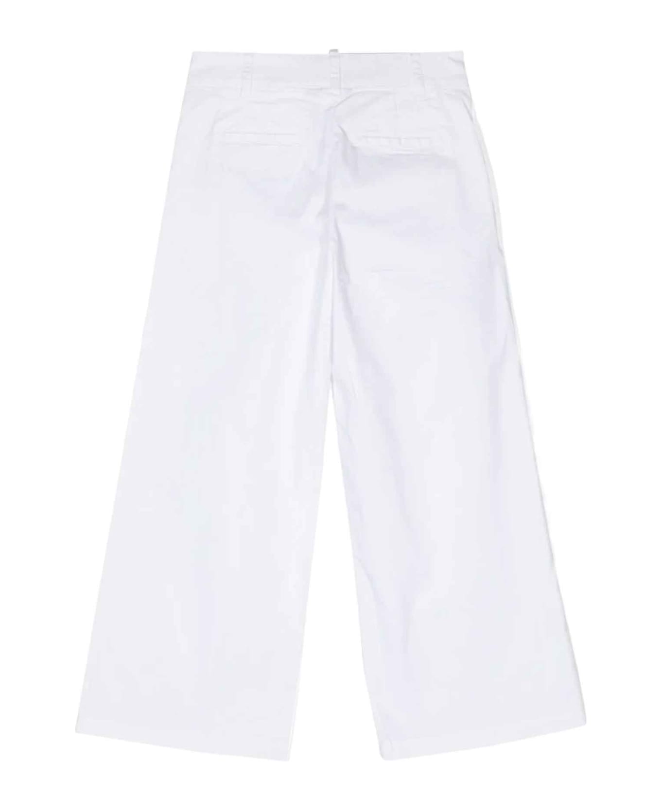 Dsquared2 White Trousers Girl - Bianco