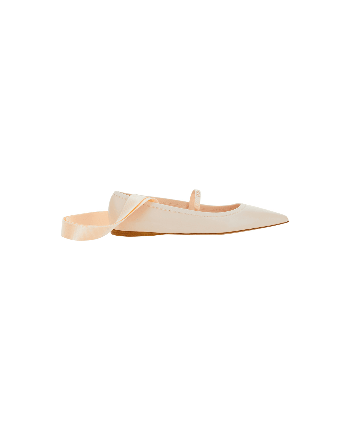 Ferragamo 'carice' Pink Ballerinas With Tie-ankle Laces In Leather Woman - PINK