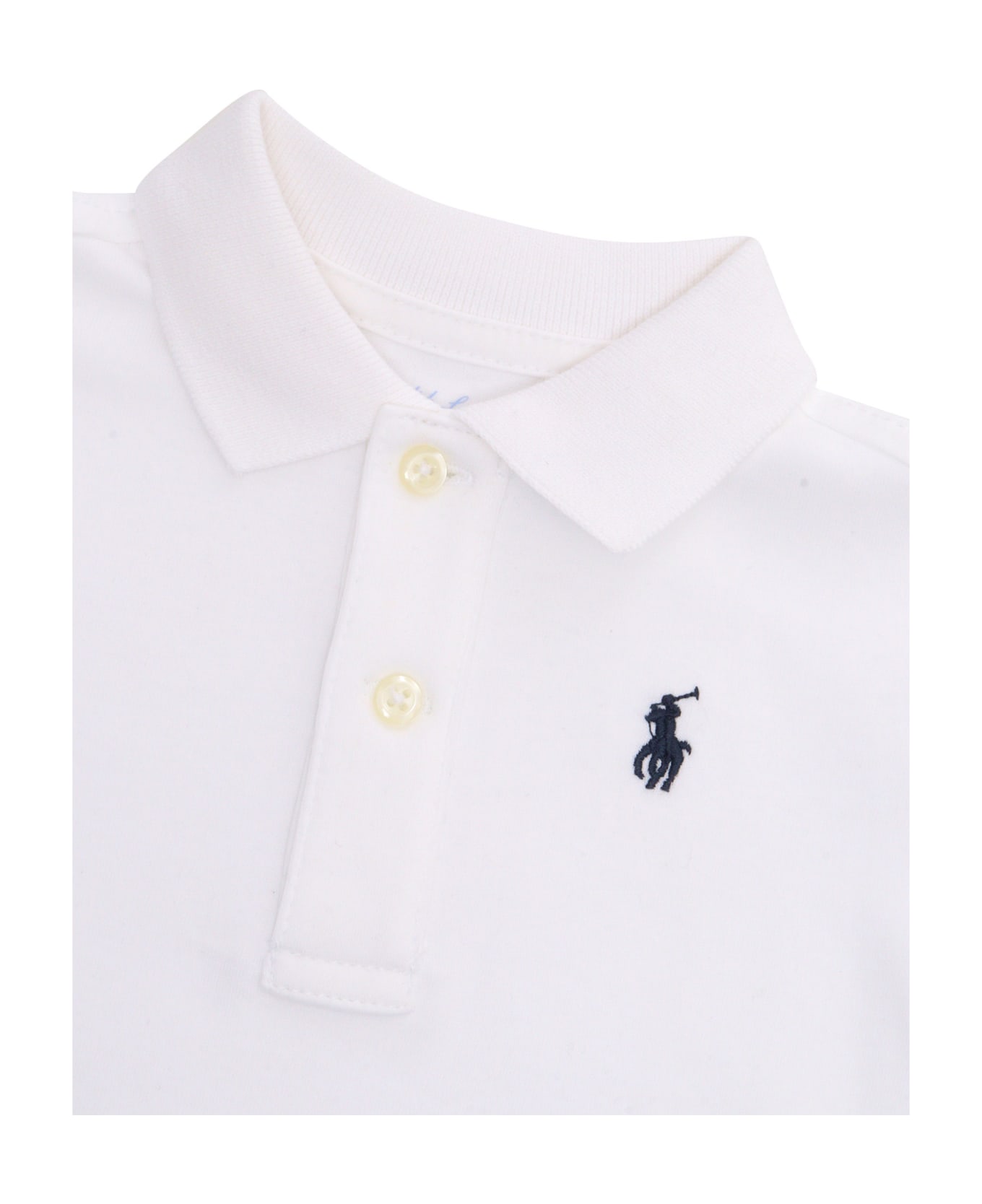 Polo Ralph Lauren White Polo With Logo - WHITE トップス