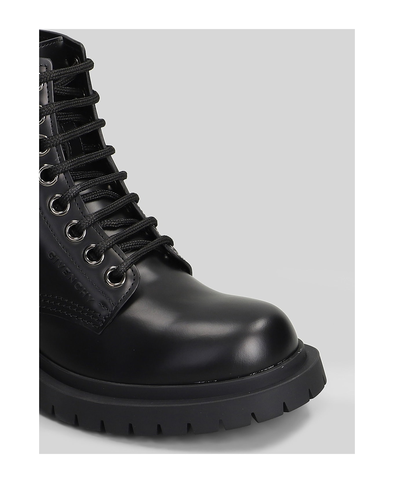Givenchy Lace Up Boot Combat Boots In Black Leather - black