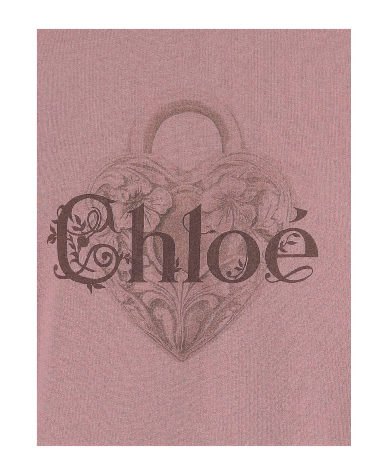 Chloé Cotton Blend Sweatshirt With Logo - Pink