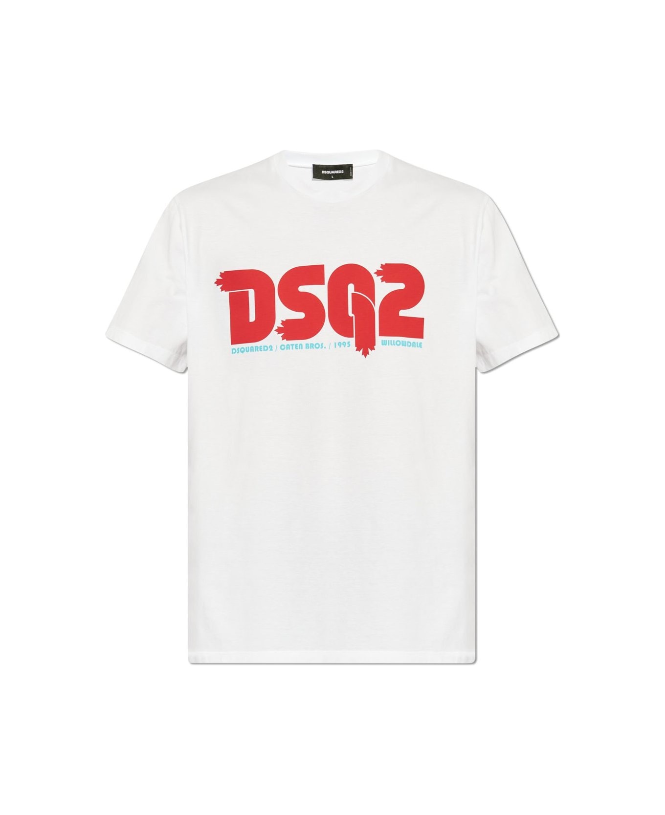 Dsquared2 Logo Printed Crewneck T-shirt - WHITE