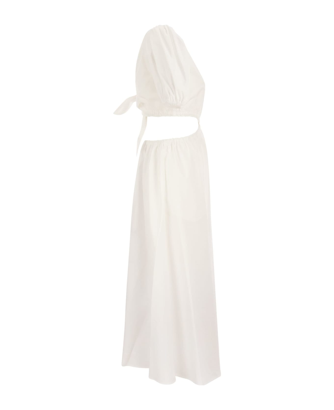 RED Valentino Cotton Dress With Ribbon - White ワンピース＆ドレス
