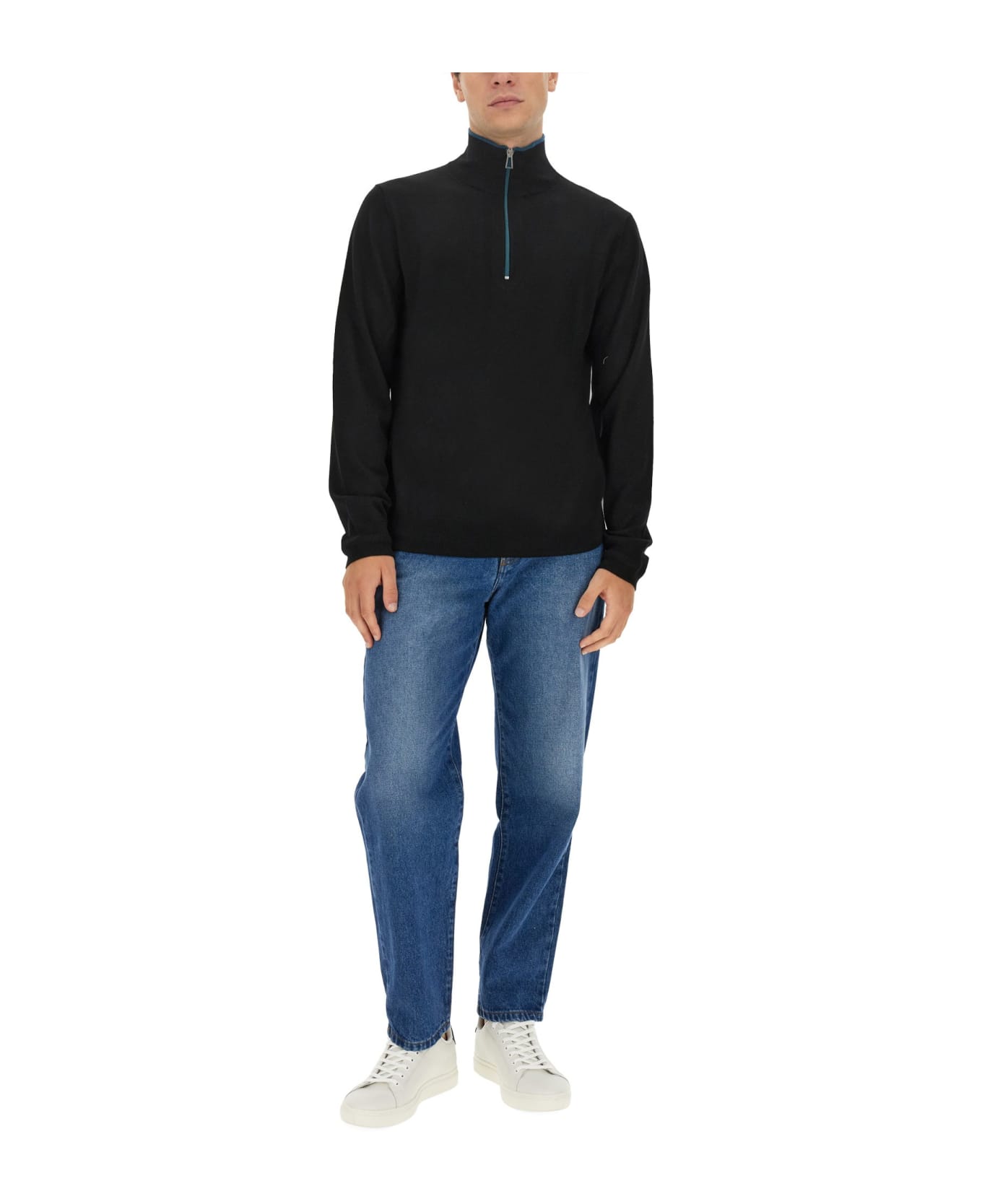 PS by Paul Smith Jersey With Logo Sweater - BLACK