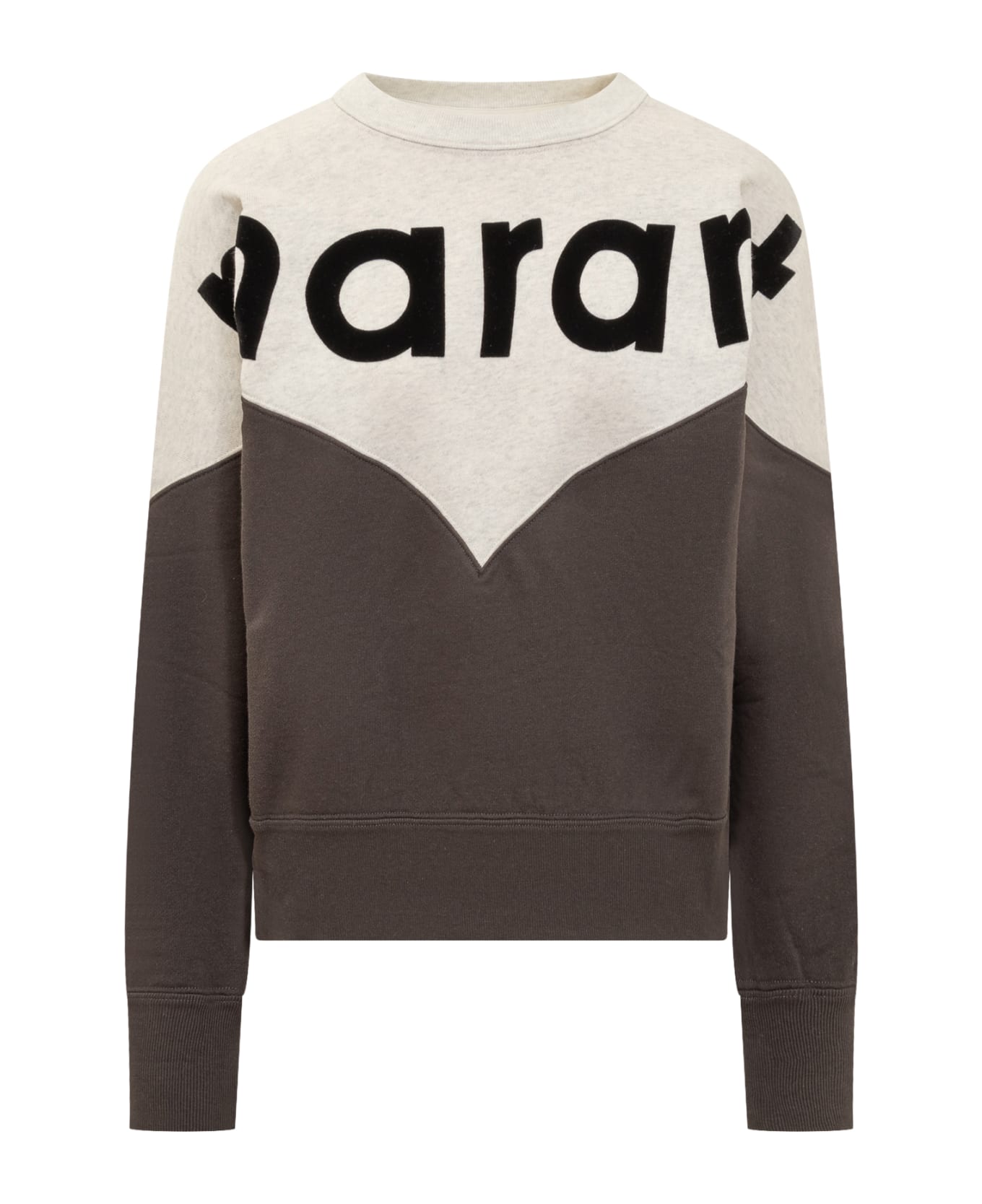 Marant Étoile Houston Sweatshirt With Flocked Logo - FADED BLACK