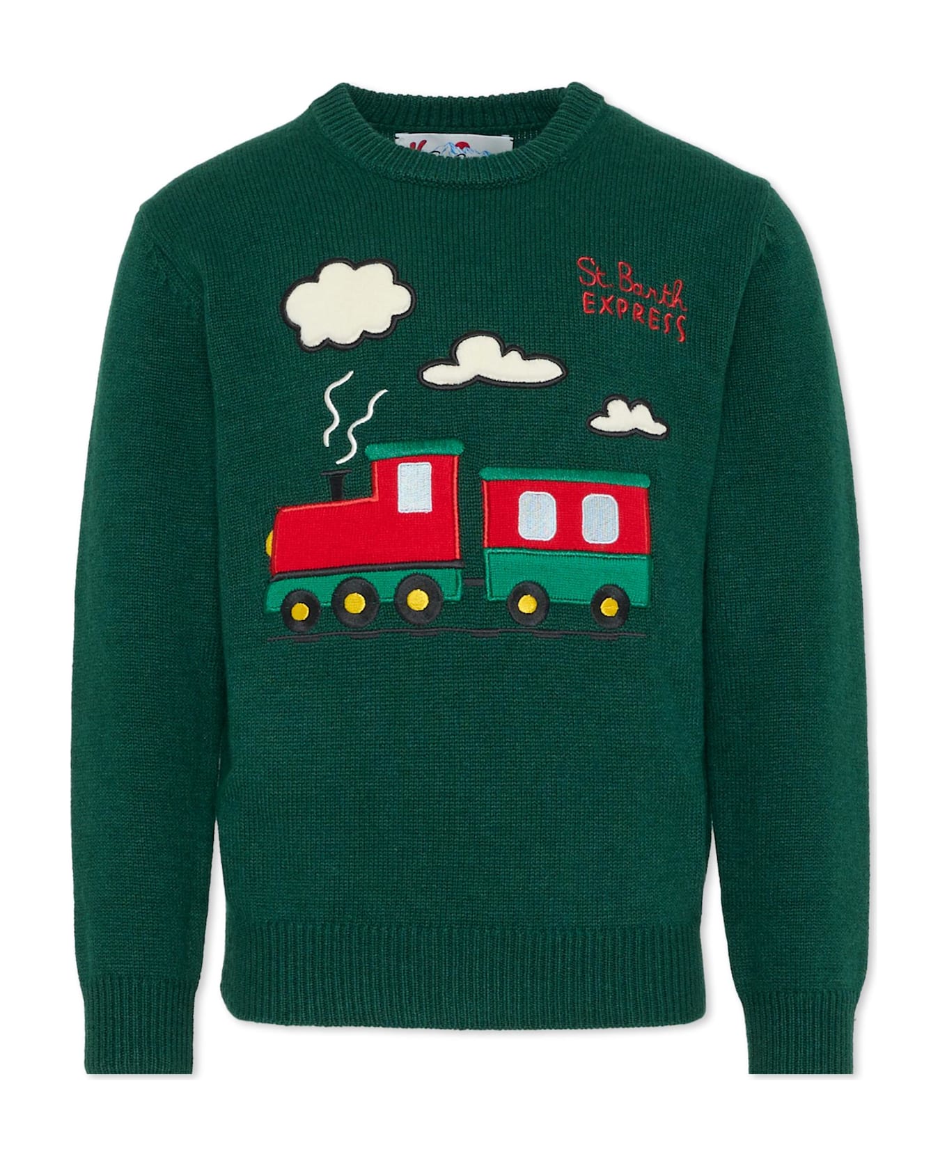 MC2 Saint Barth Green Sweater For Boy With Train - Green