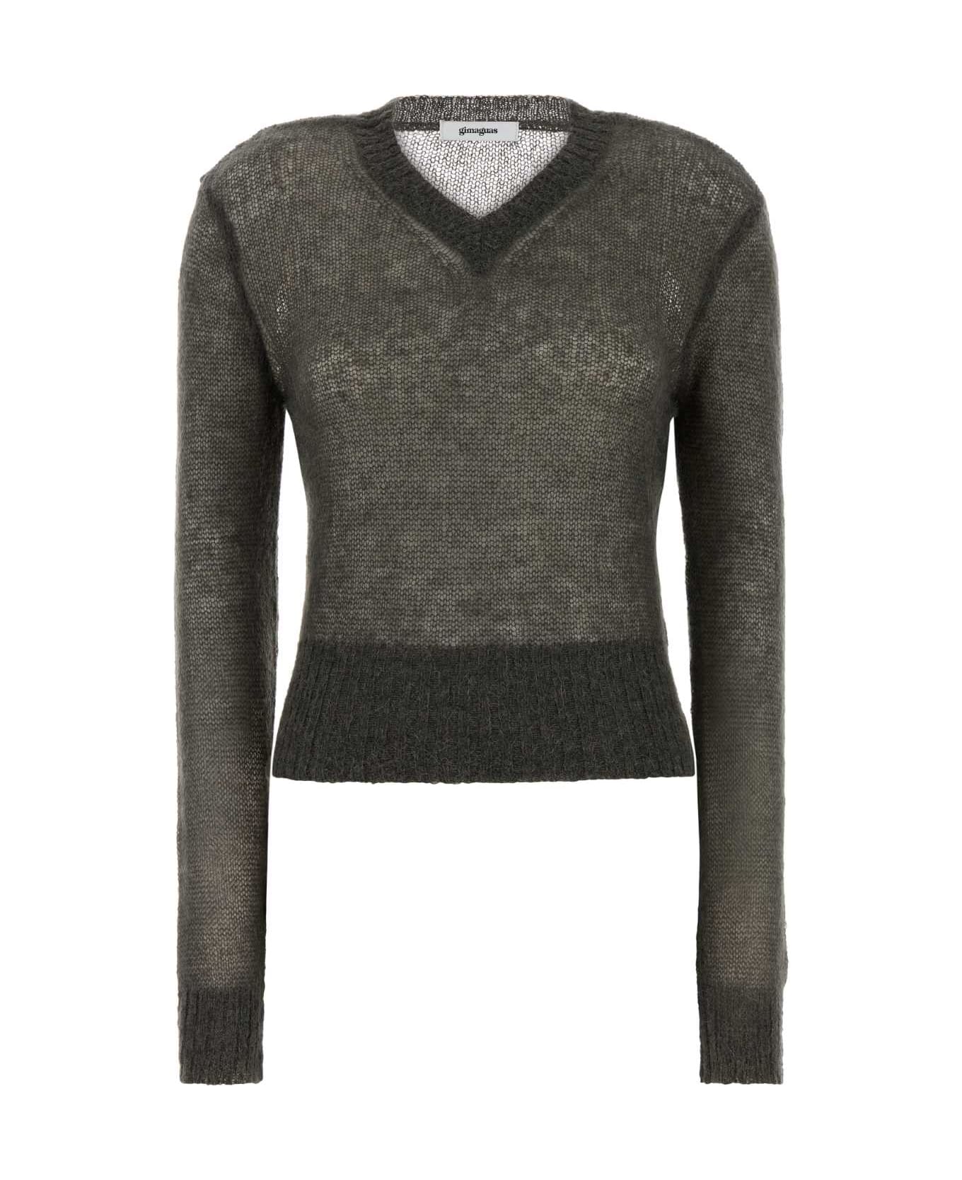 Gimaguas Dark Grey Nylon Blend Mum Sweater - GREY