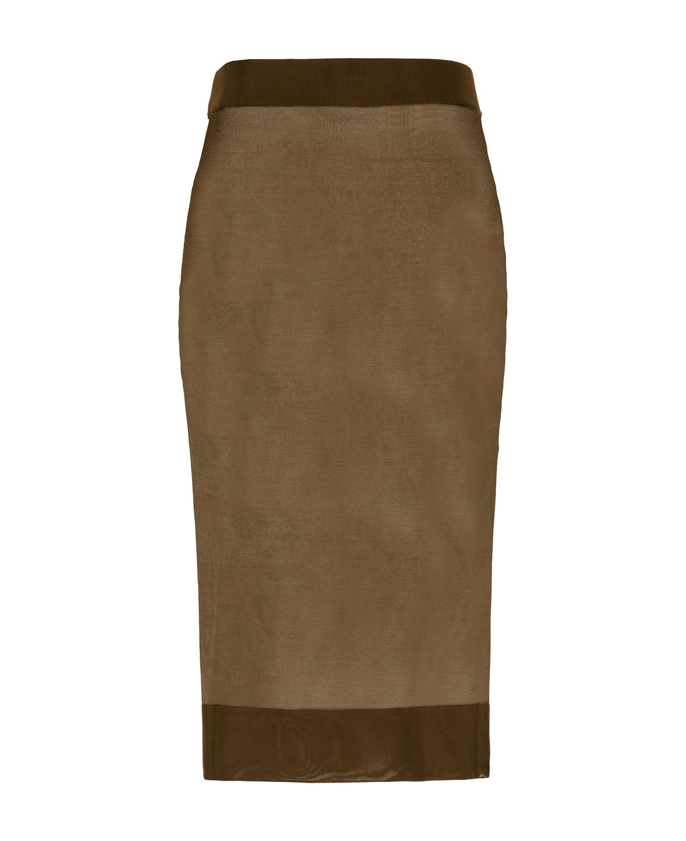 Saint Laurent Brown Viscose Skirt - Marrone