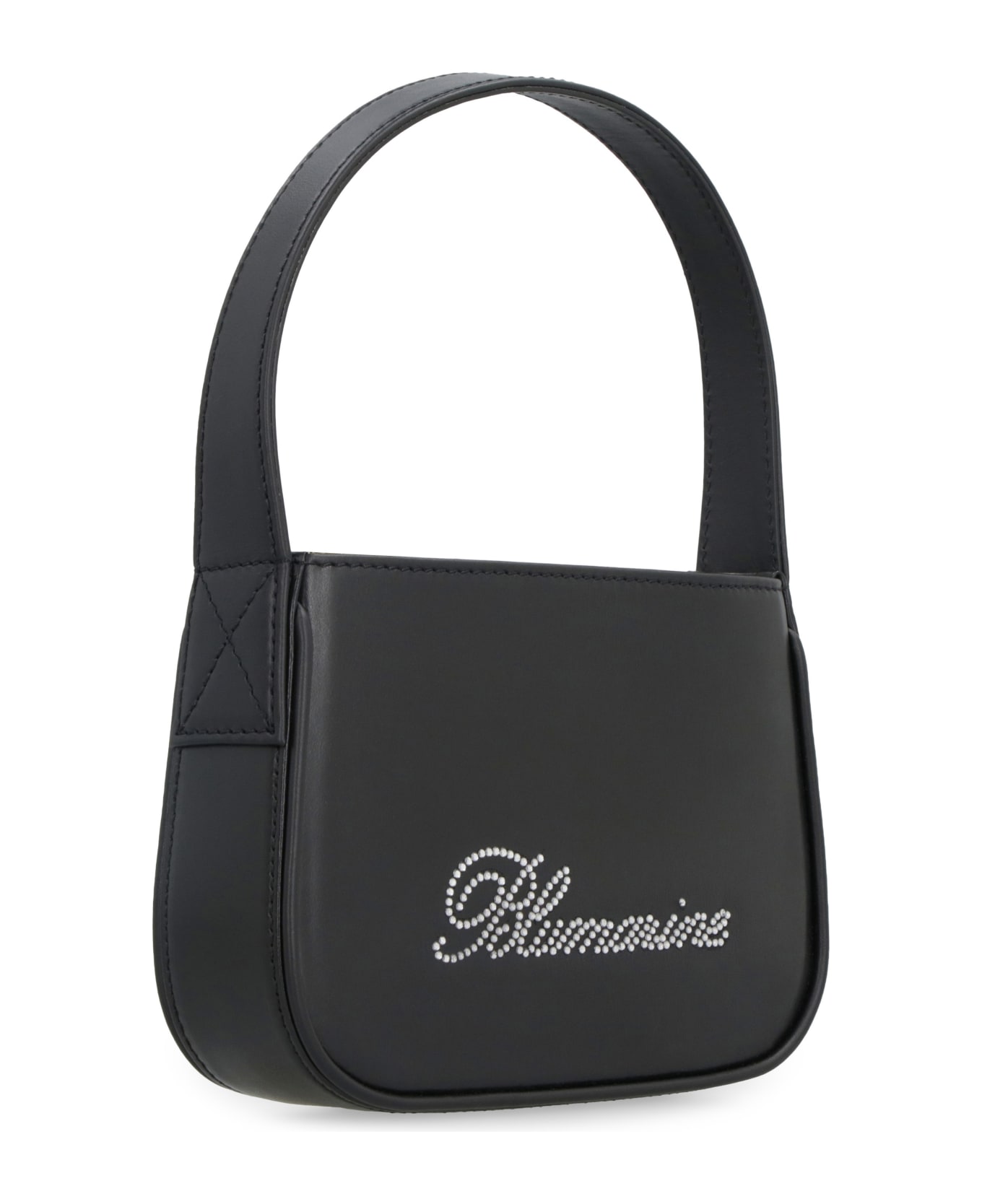 Blumarine Logo Print Leather Handbag - Nero