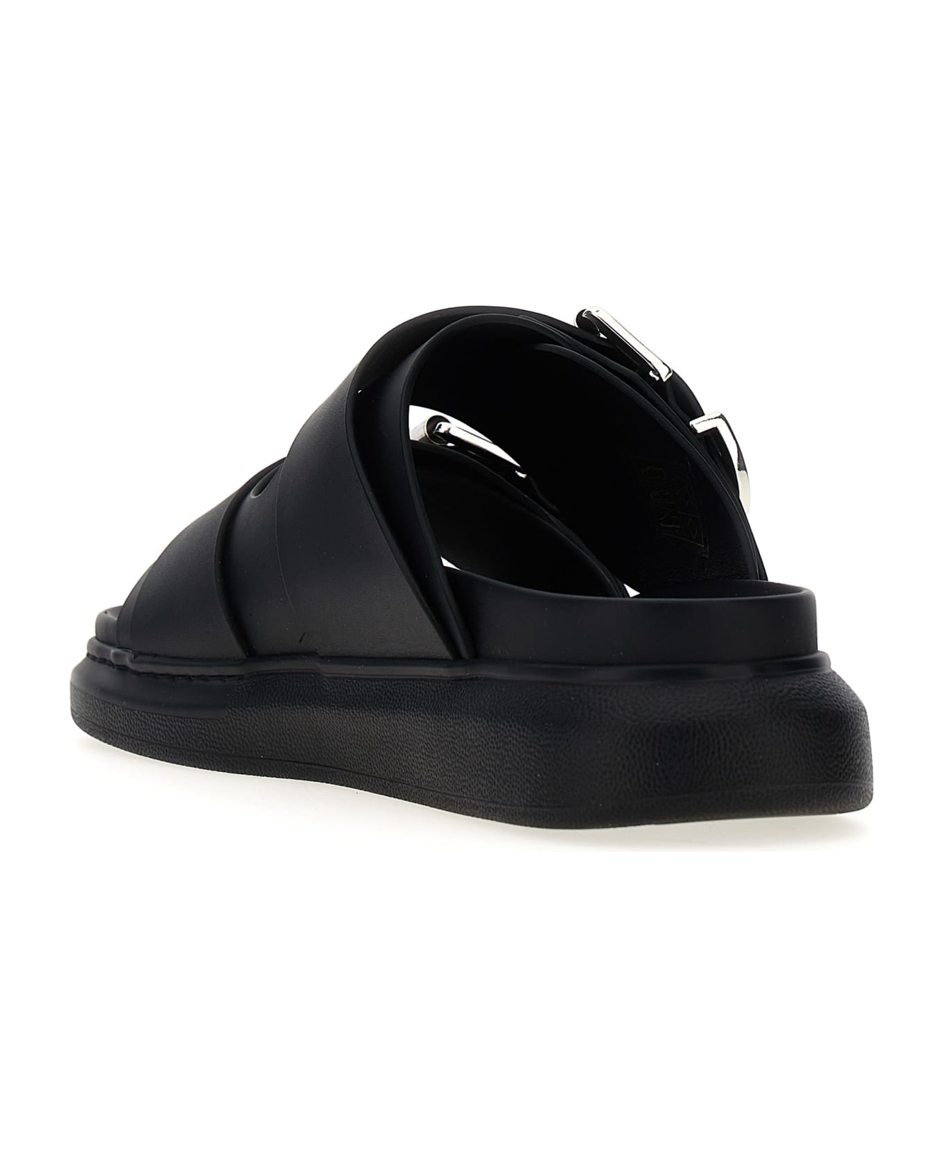 Alexander McQueen Buckle Sandals - Black/silver