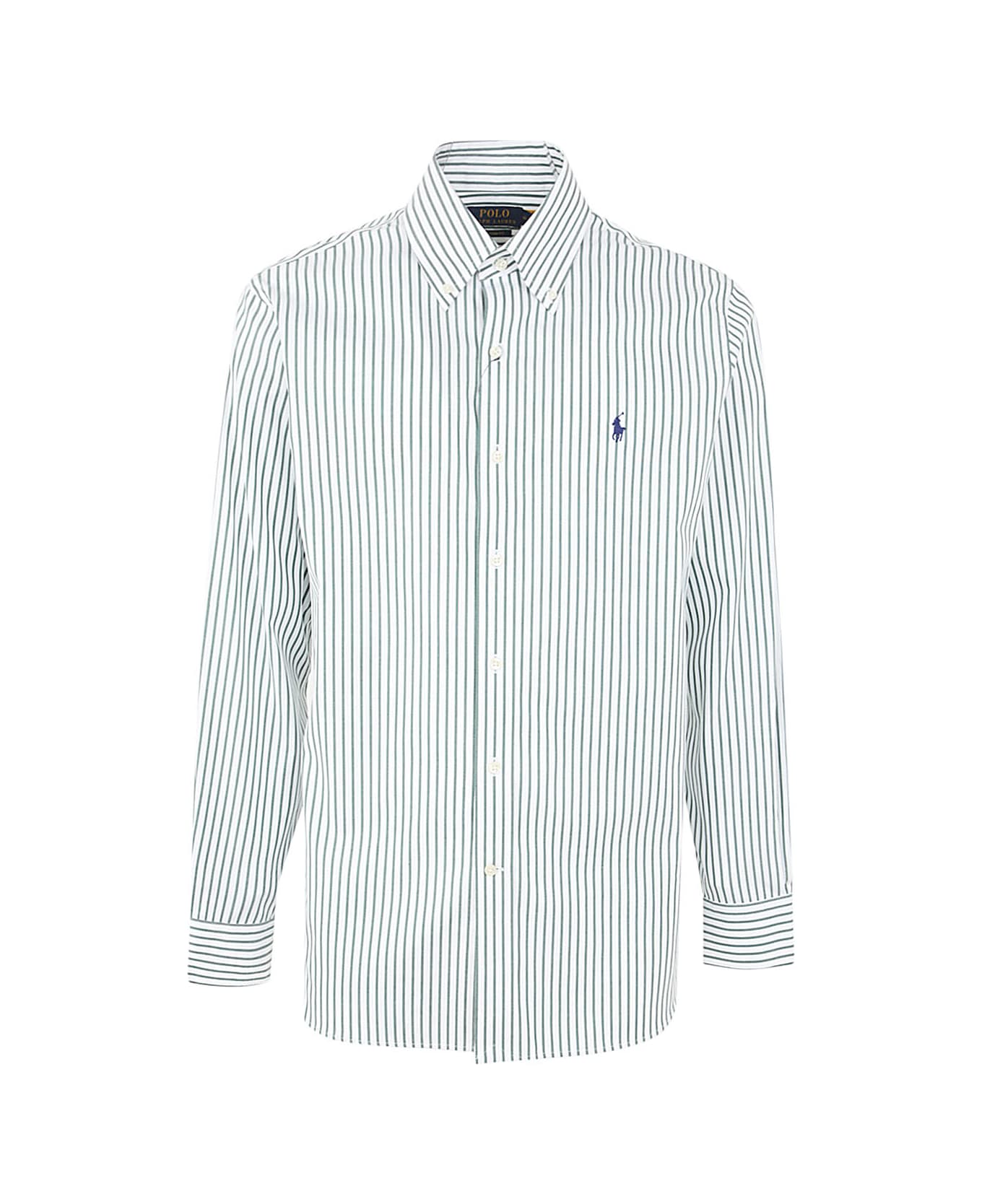 Polo Ralph Lauren Popeline Long Sleeve Dress Shirt - C Pine White
