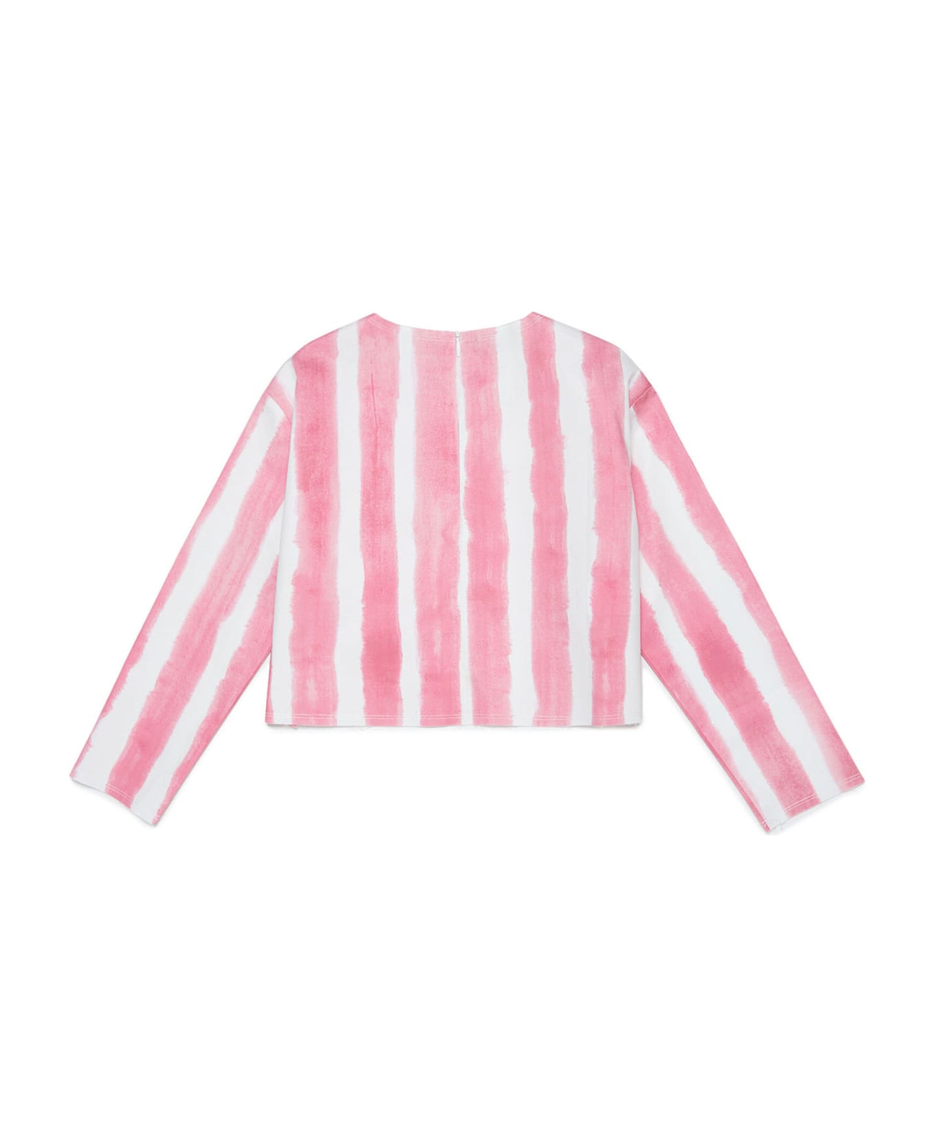 Marni Mc95f Shirt Marni Peachy Pink Shirt In Gabardine With Allover Striped Pattern - Peach blossom