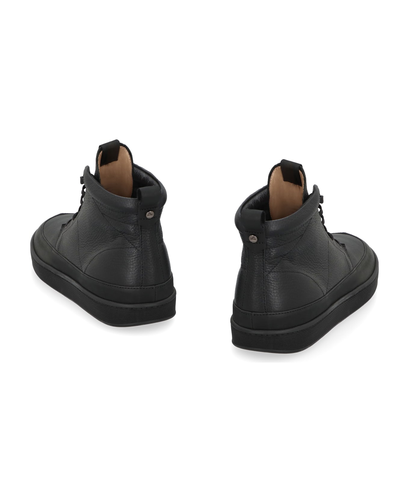 Volta Leather High-top Sneakers - black