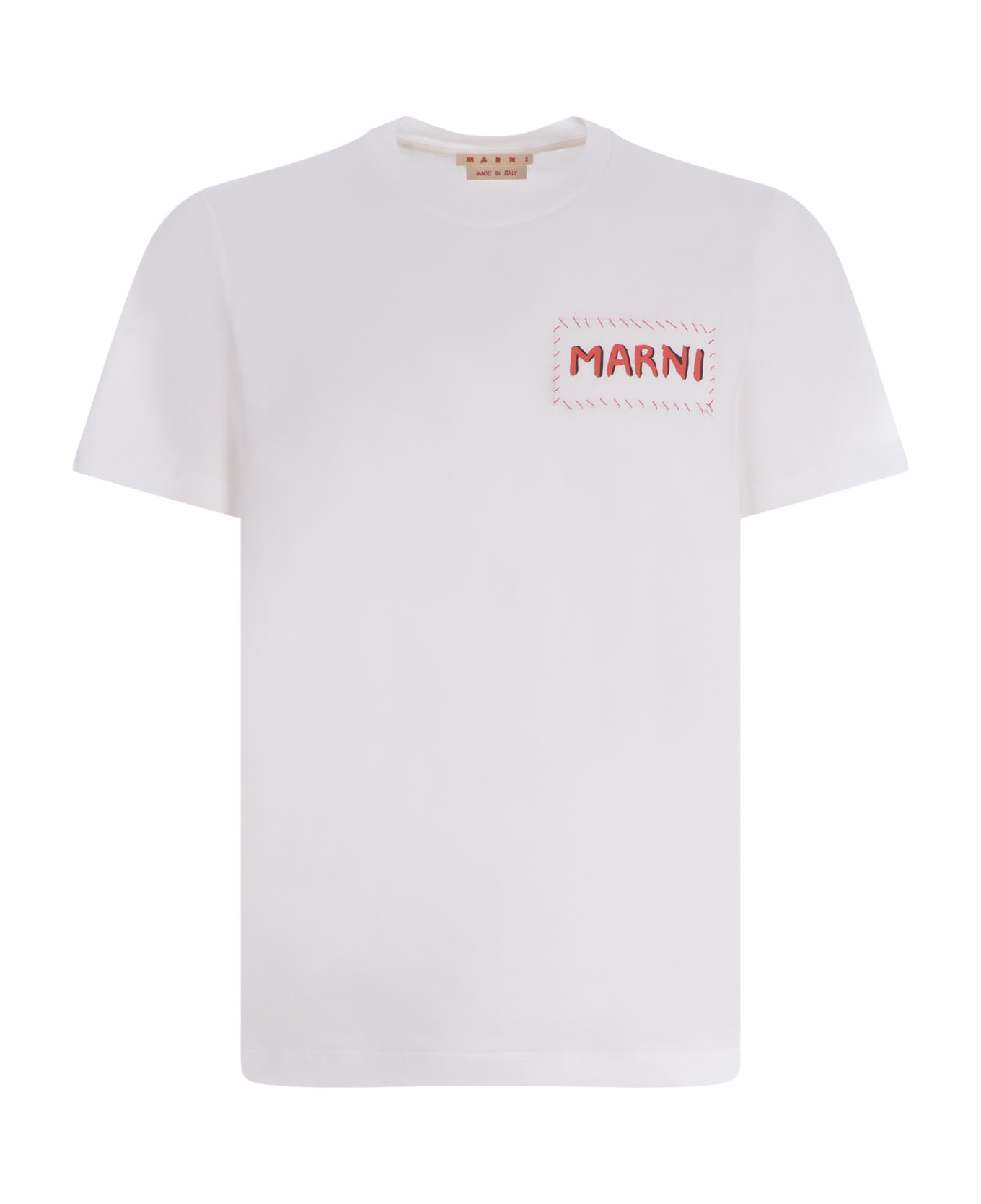 Marni T-shirt With Logo - Lily white