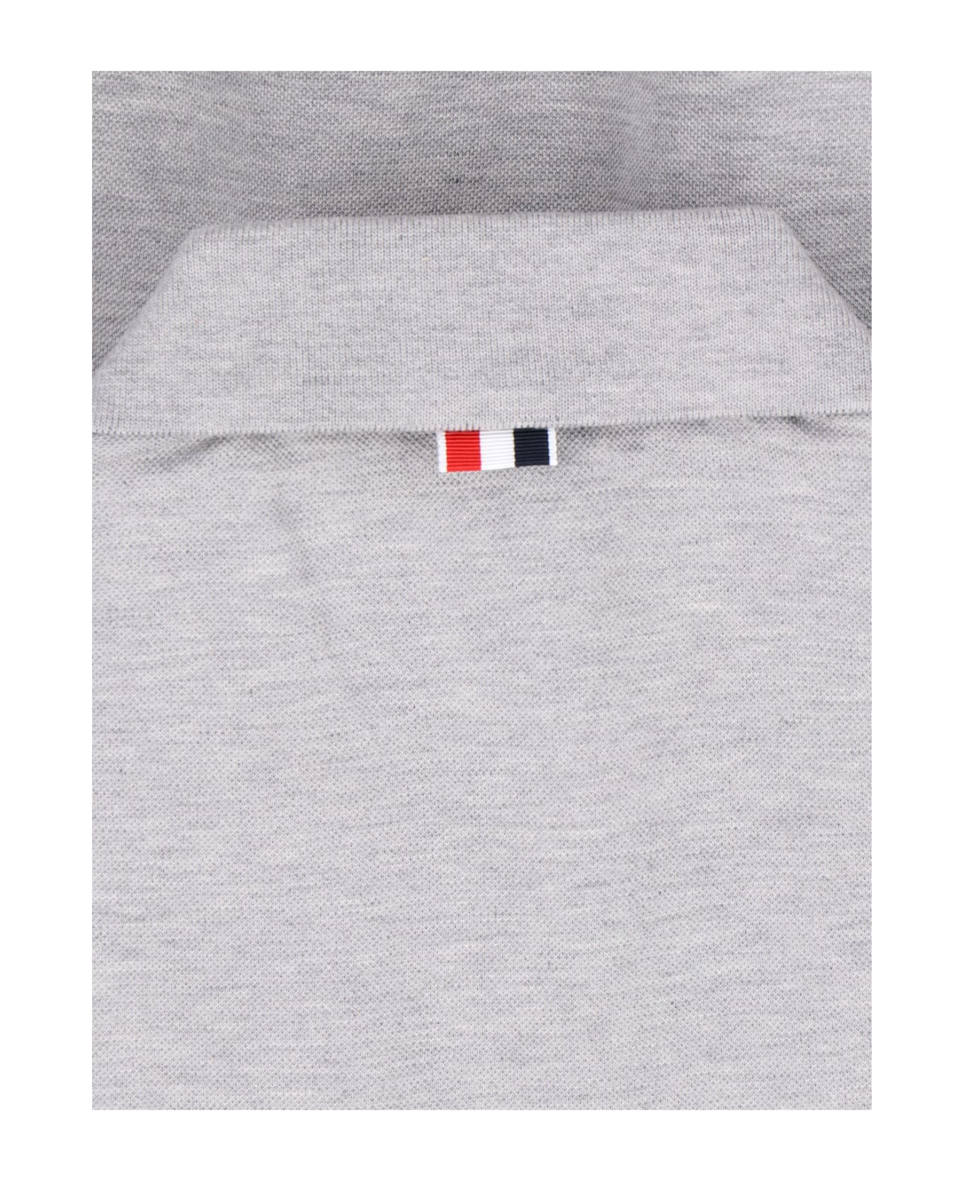 Thom Browne 'pique Pocket' Logo Polo Shirt - Gray