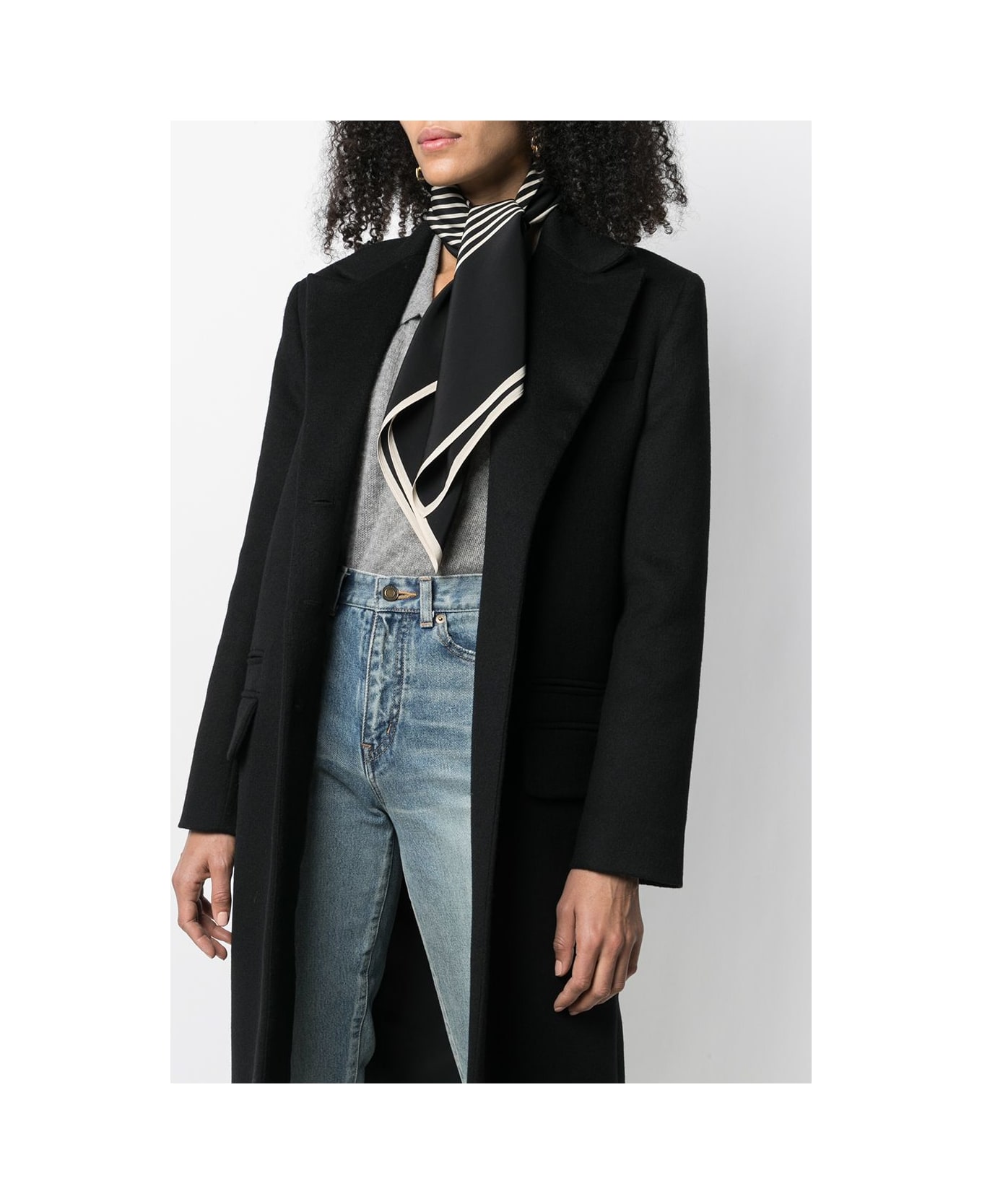 Totême Monogram Silk Foulard - Black