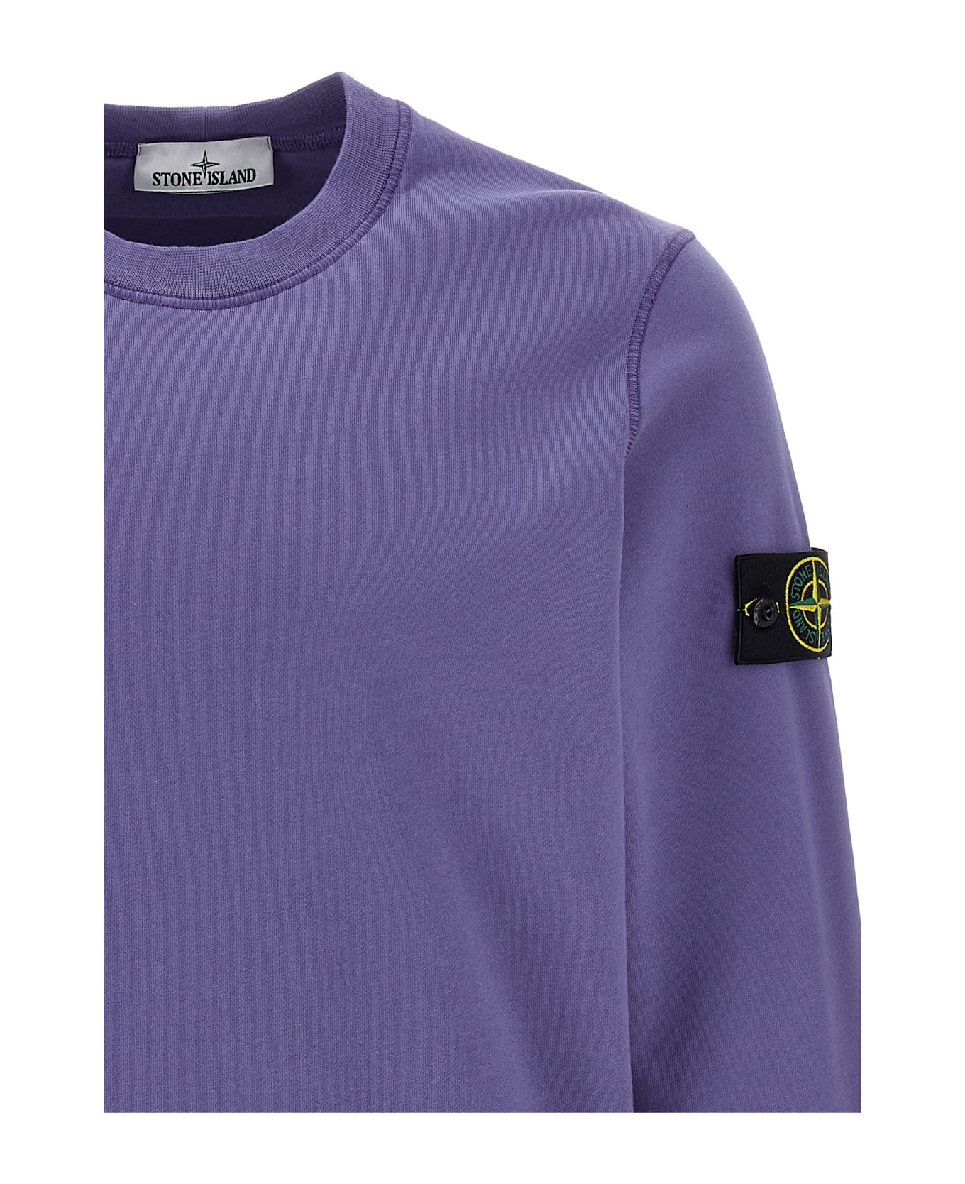 Stone Island Logo Badge Sweatshirt - LAVANDER