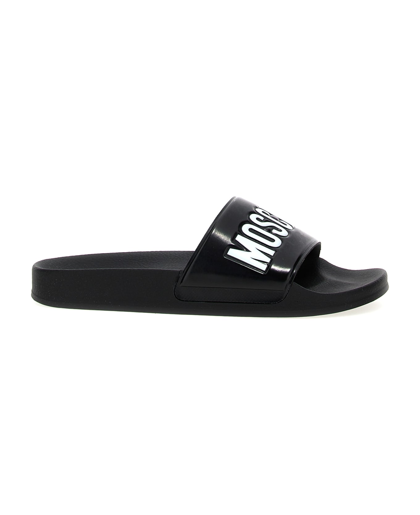 Moschino 'pool' Slides - White/Black
