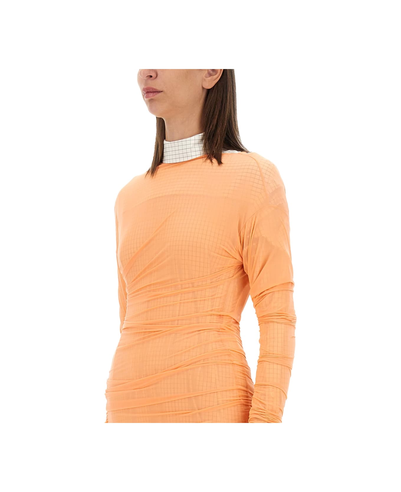Dries Van Noten Tulle Tops. - ORANGE