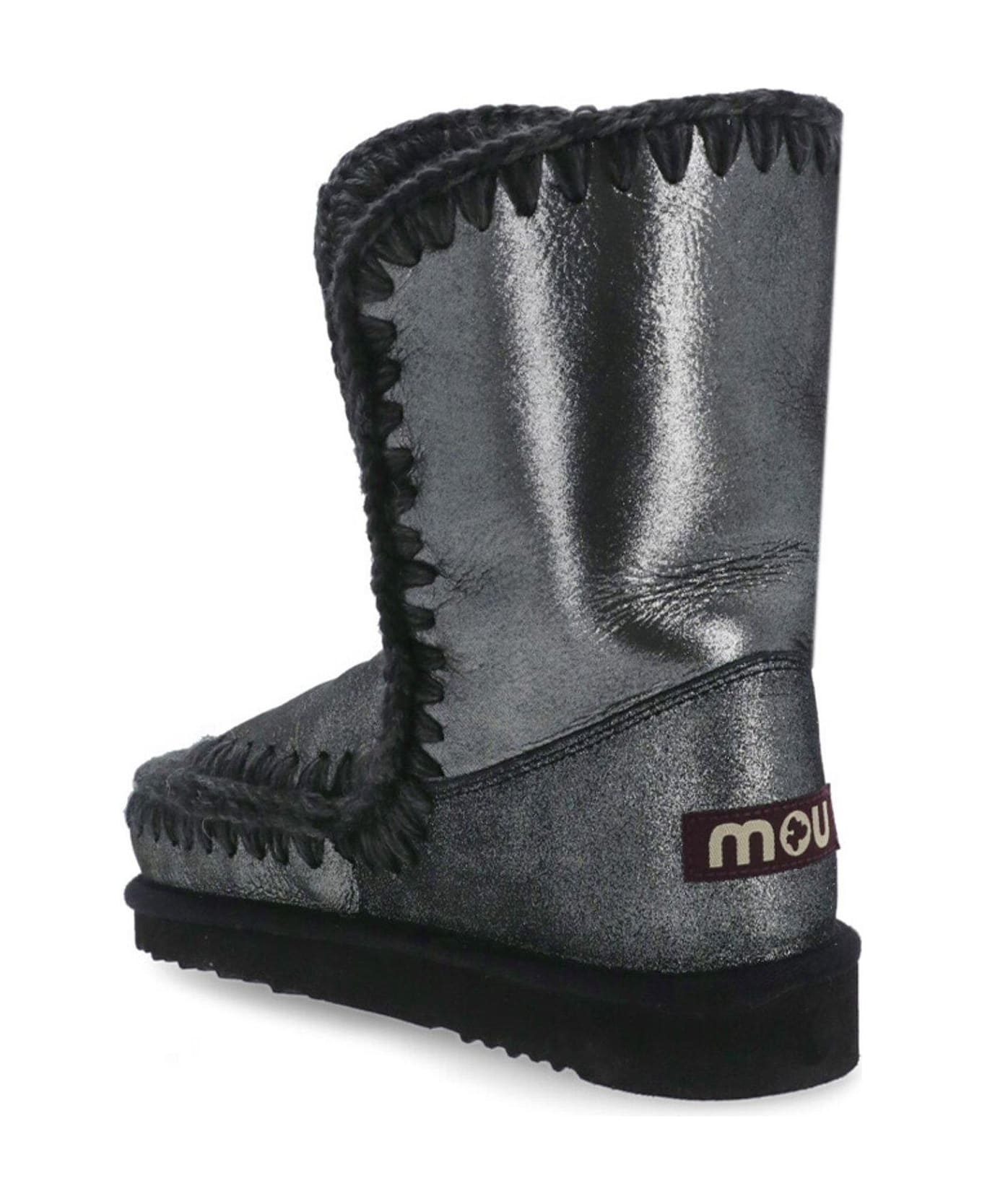 Mou Eskimo 24 Metallic Whipstitch-trim Boots - Black