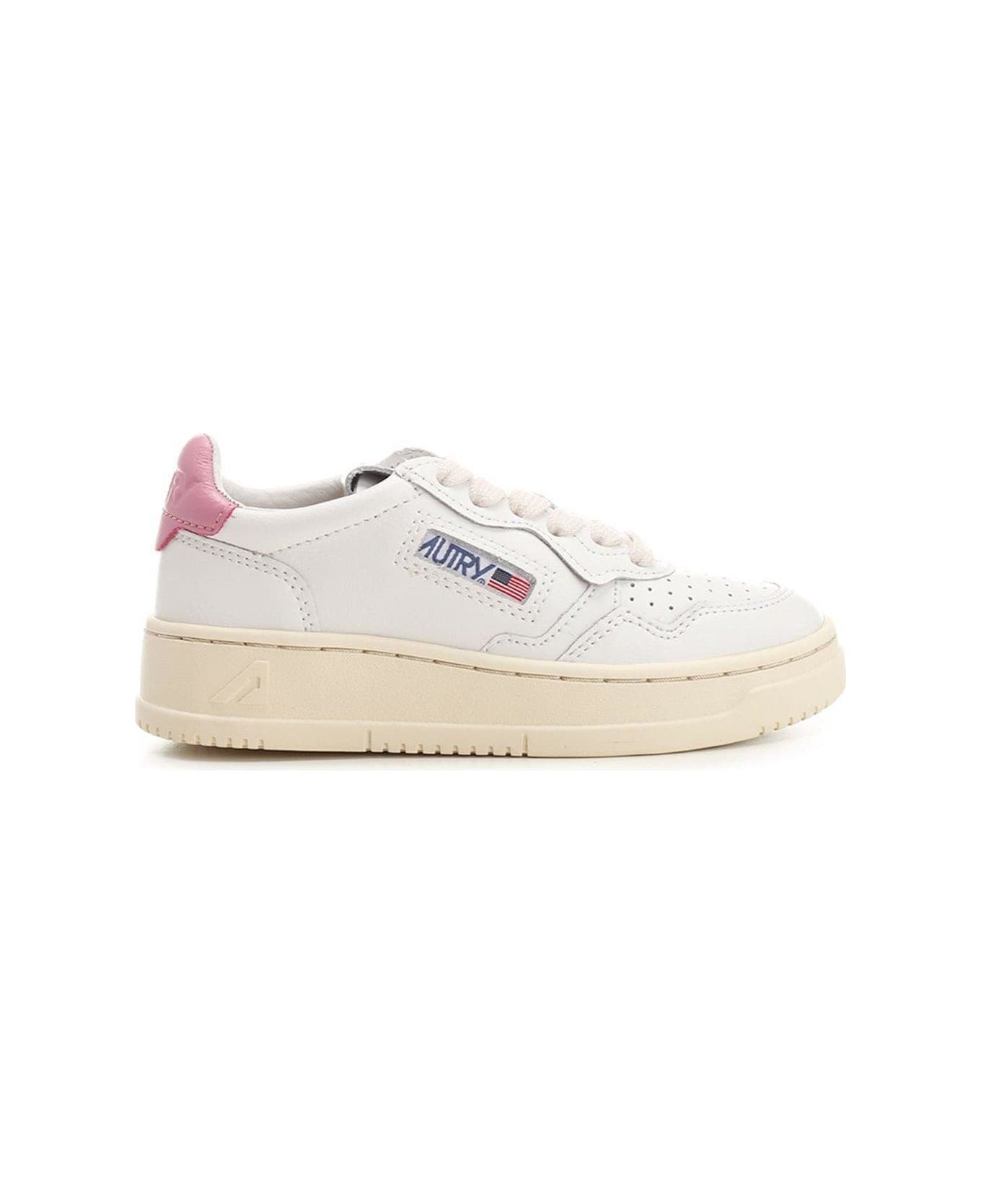 Autry Logo Patch Panelled Sneakers - White