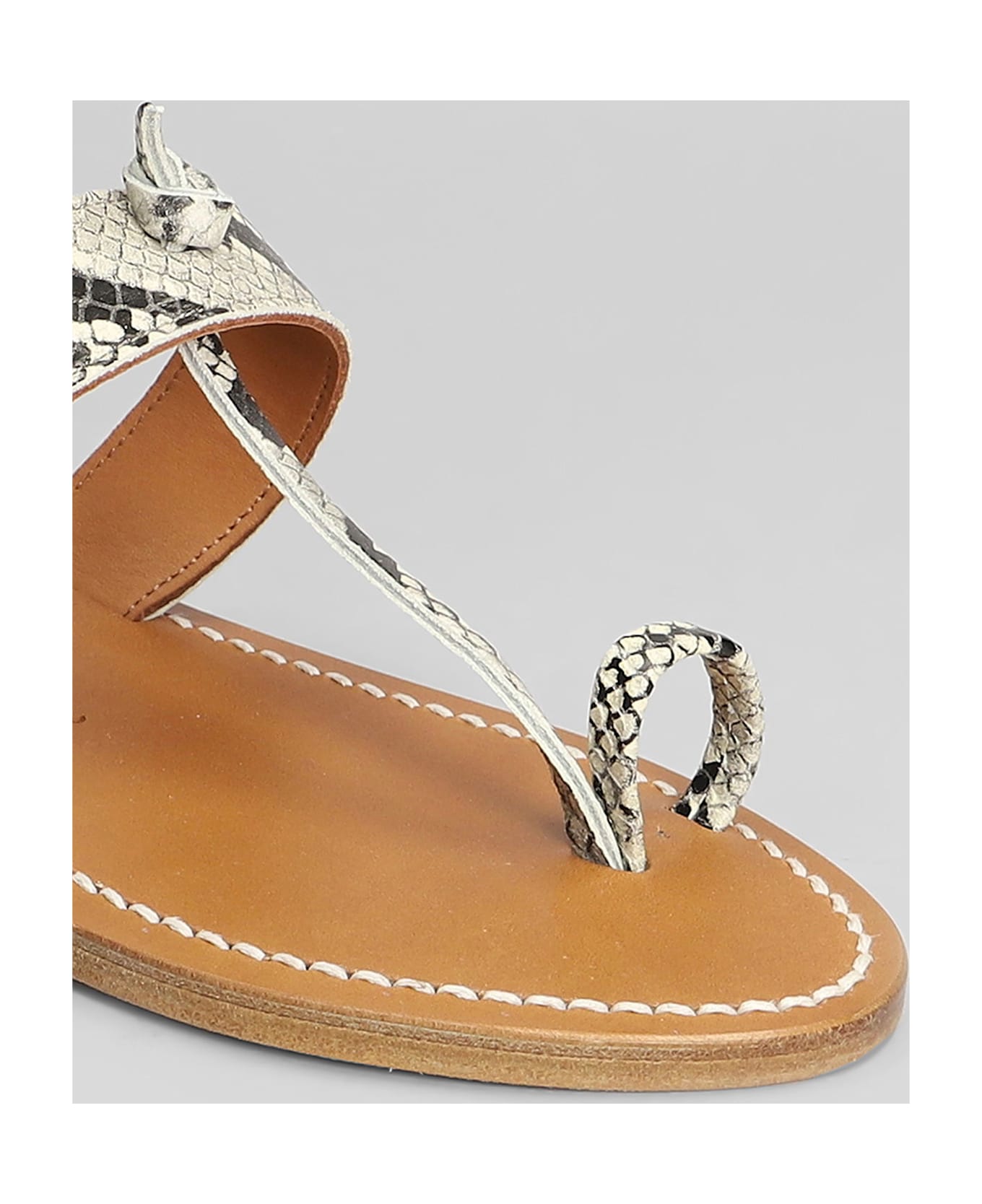 K.Jacques Ganges F Flats In Beige Leather - beige